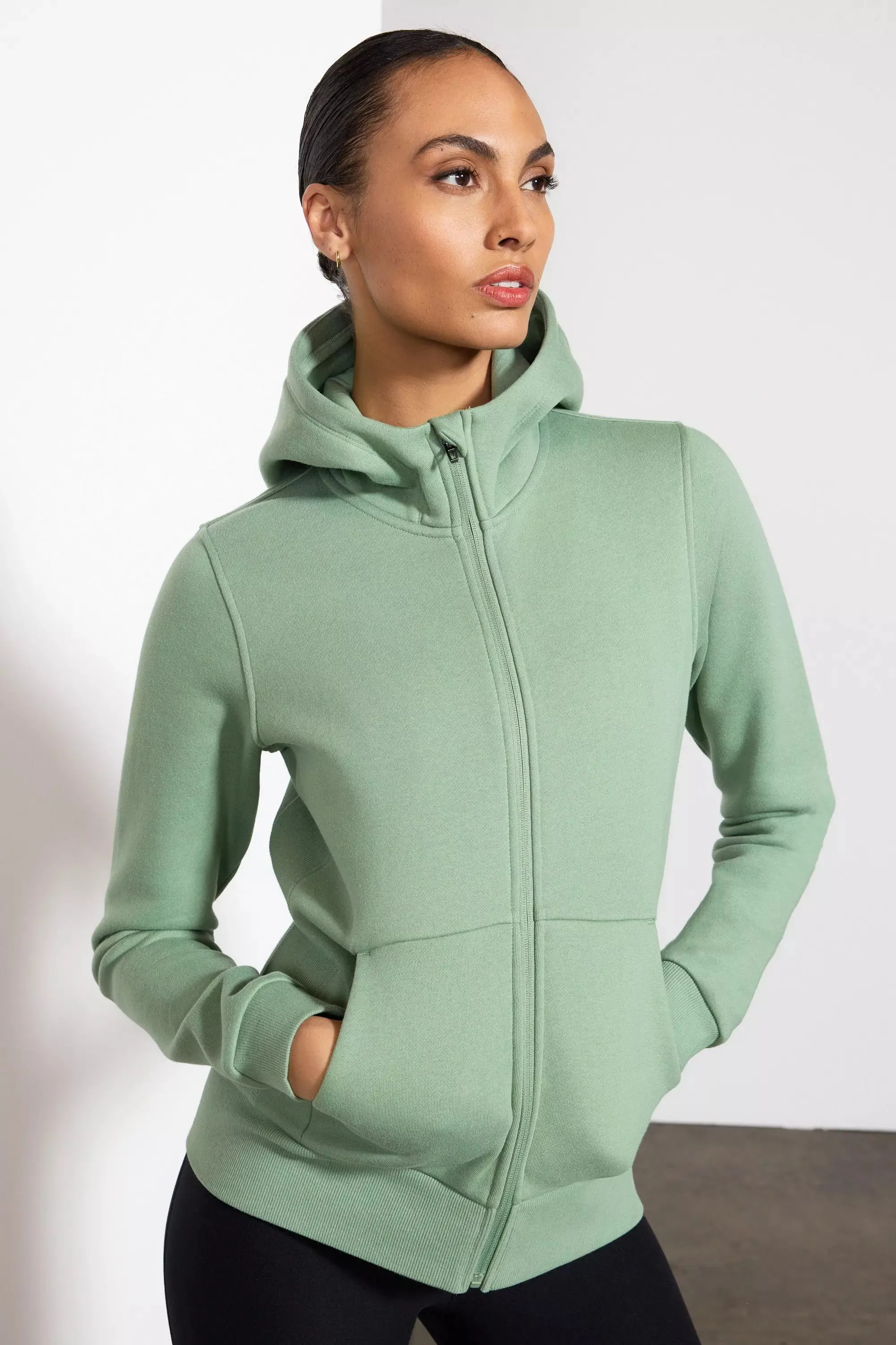 Comfort Fleece Zip-Up Hoodie - Hedge Green sold by MPG product image thumbnail 4