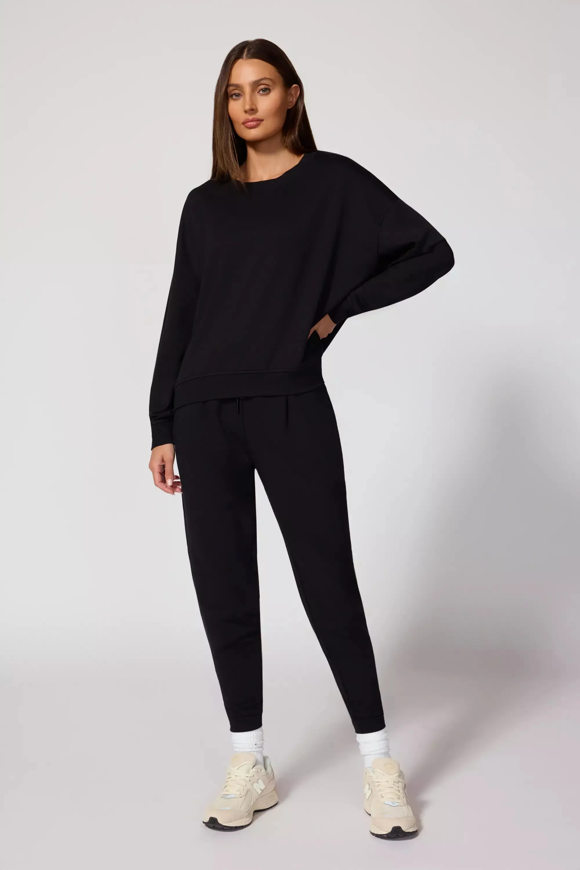 Modal Fleece Relaxed Crew - Black sold by MPG product image thumbnail 2