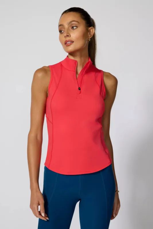 Vital 1/4 Zip Tank - Hibiscus sold by MPG