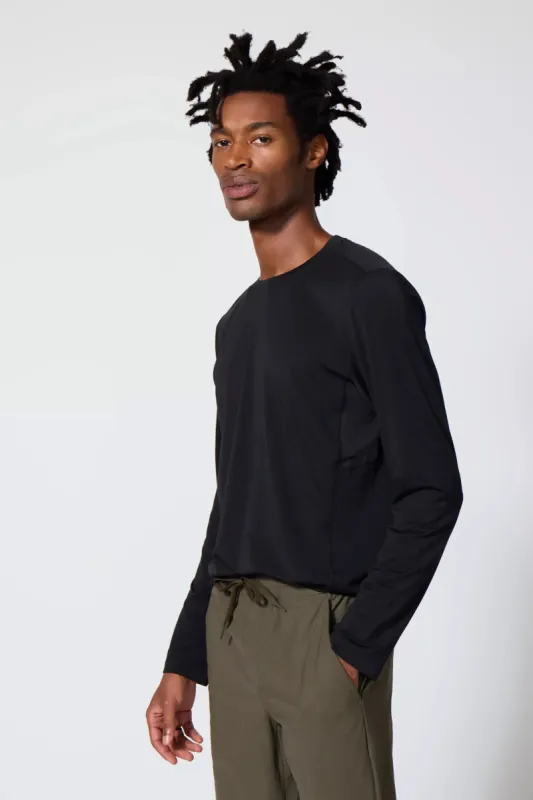Performance Knit Men's Long Sleeve Tee - Black sold by MPG