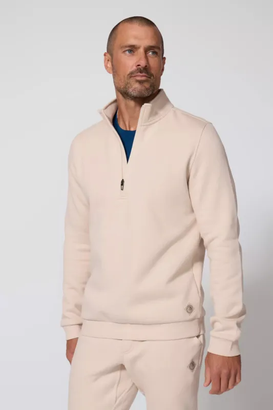 Comfort Men's Fleece 1/4 Zip - Stone sold by MPG