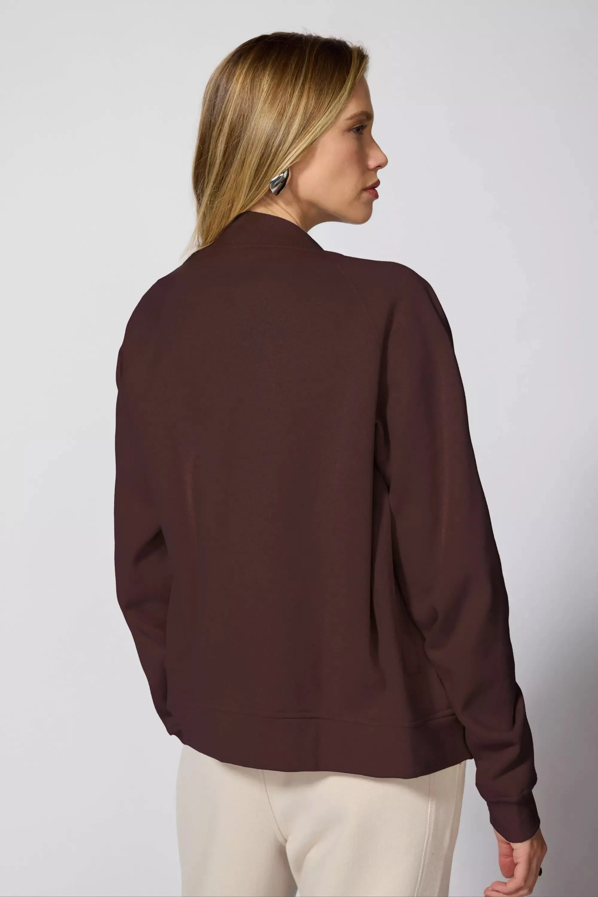 Comfort Fleece Bomber Jacket - Chocolate Brown sold by MPG product image thumbnail 4
