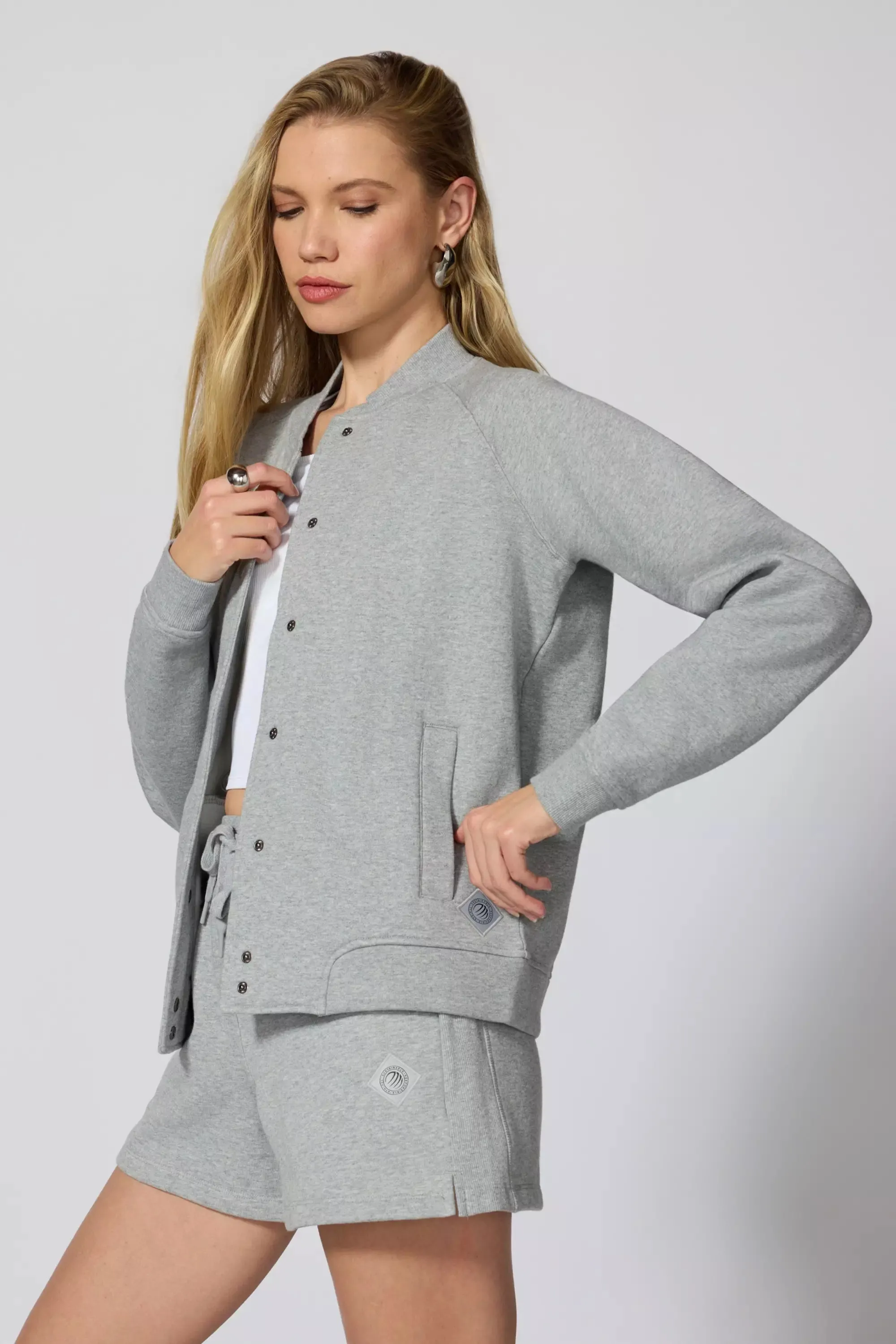 Comfort Fleece Bomber Jacket - Htr Concrete sold by MPG product image thumbnail 3