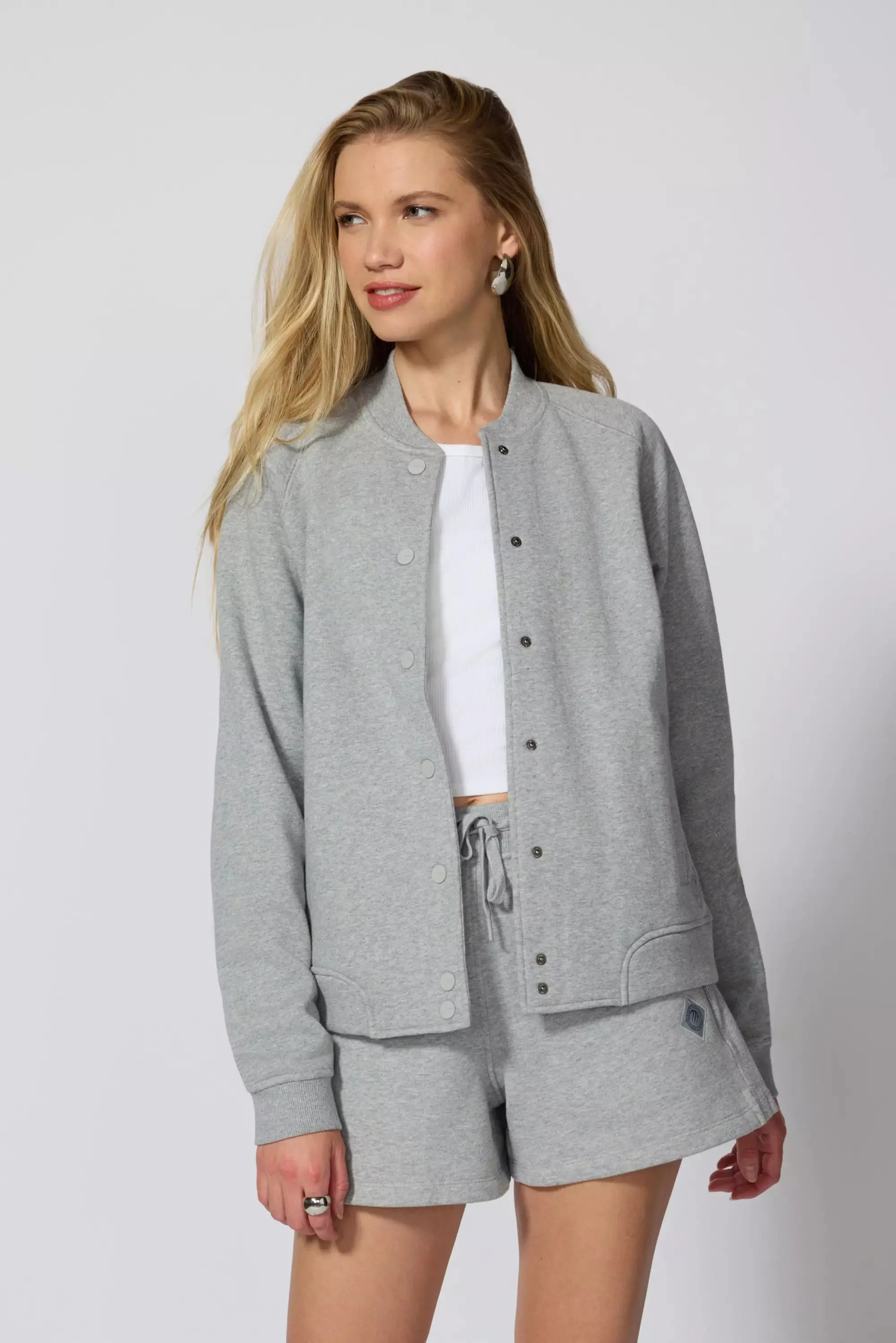 Comfort Fleece Bomber Jacket - Htr Concrete sold by MPG product image thumbnail 5