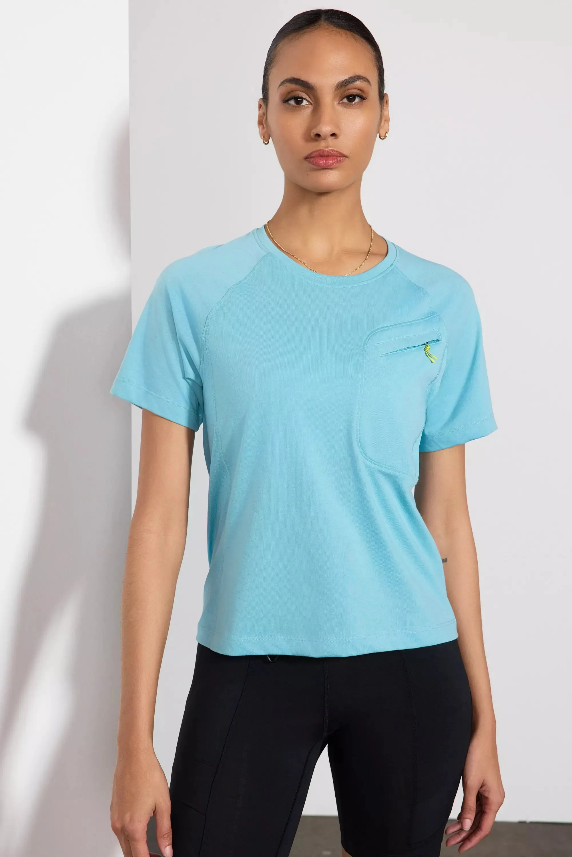 Achieve Pocket Tee with Mesh Panel - Reef Waters sold by MPG