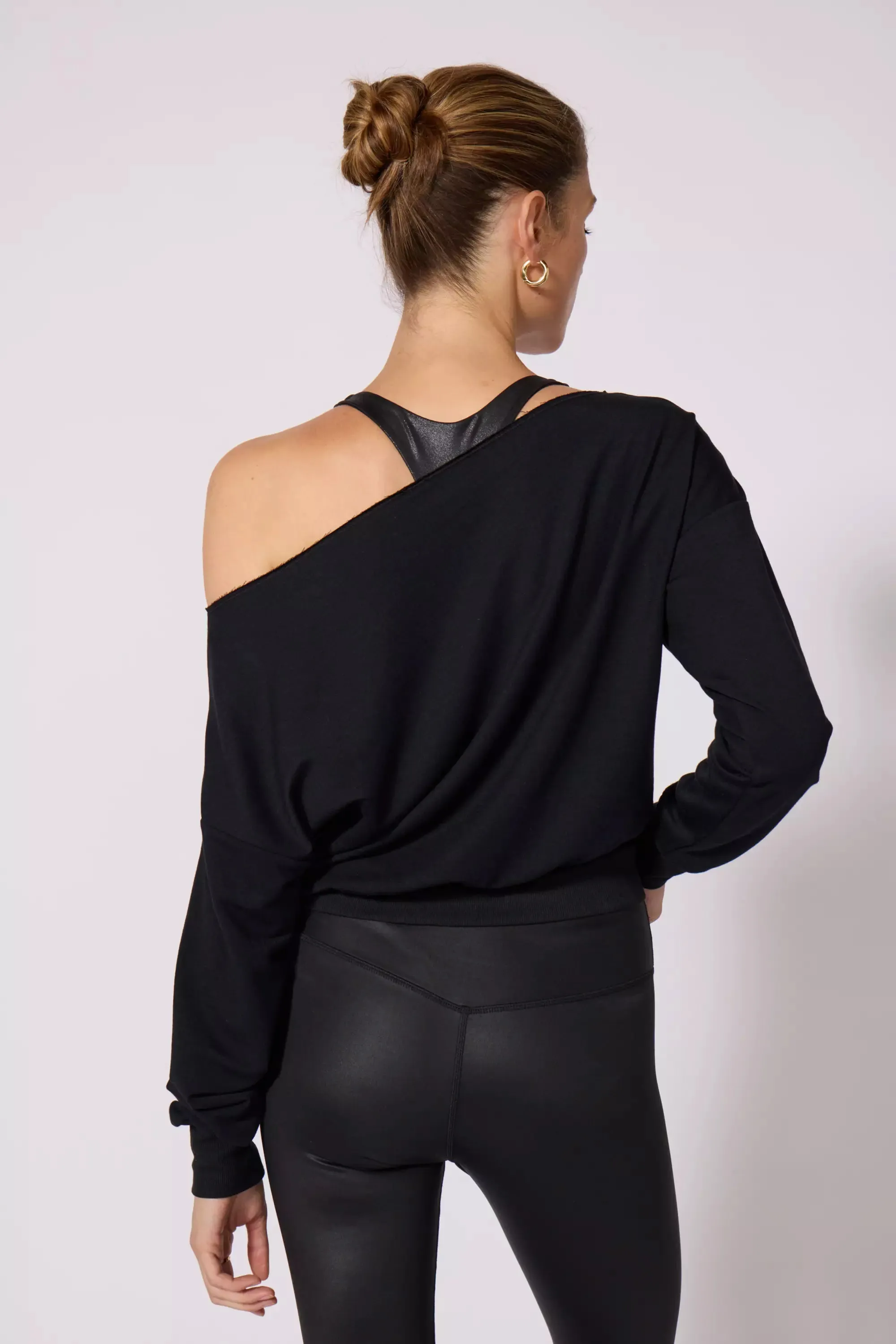 Cozy Fleece Flashdance Sweatshirt - Jet Black sold by MPG product image thumbnail 3