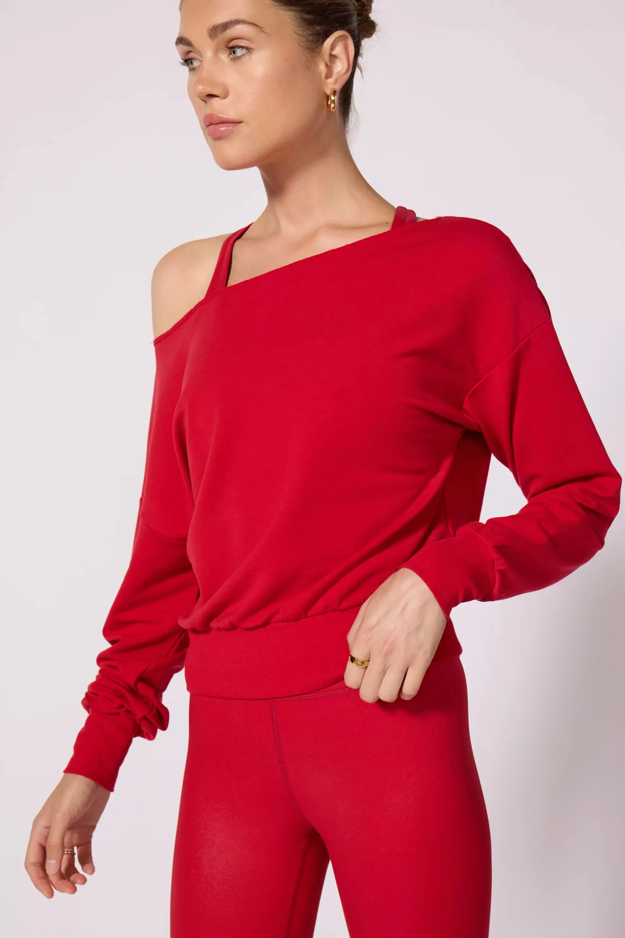 Cozy Fleece Flashdance Sweatshirt - Haute Red sold by MPG product image thumbnail 4