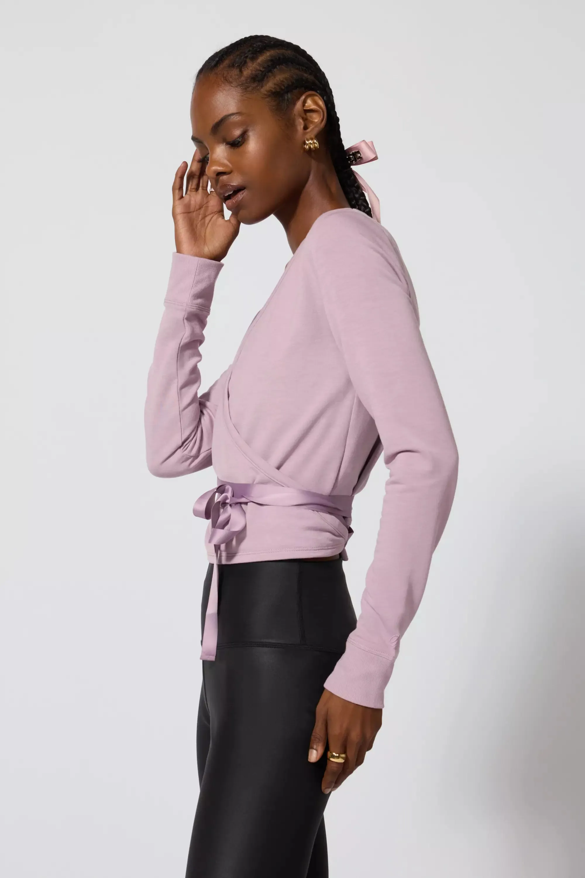 Cozy Fleece Ballet Wrap Sweatshirt - Sea Fog sold by MPG product image thumbnail 5