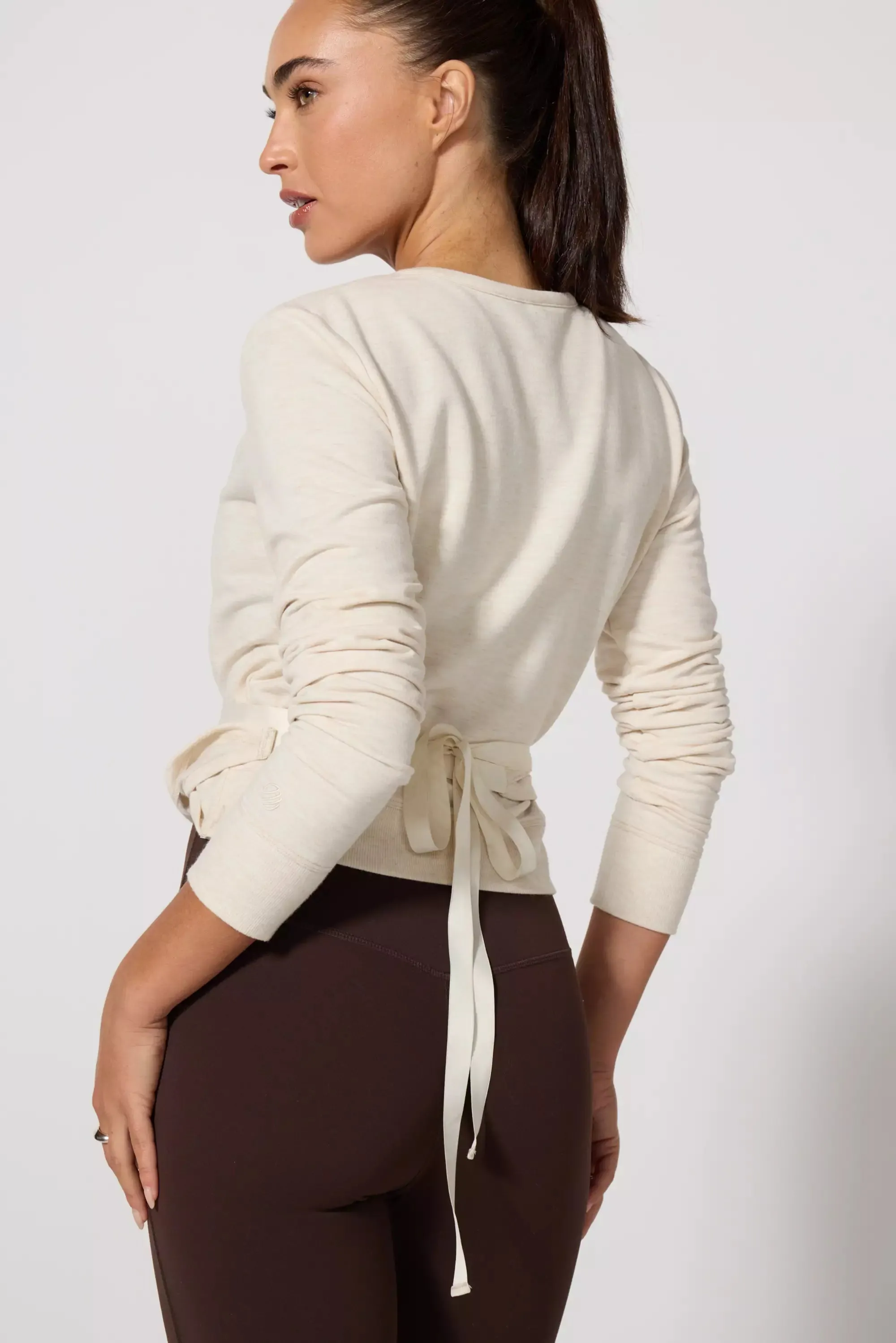 Cozy Fleece Ballet Wrap Sweatshirt - Htr Birch sold by MPG product image thumbnail 3