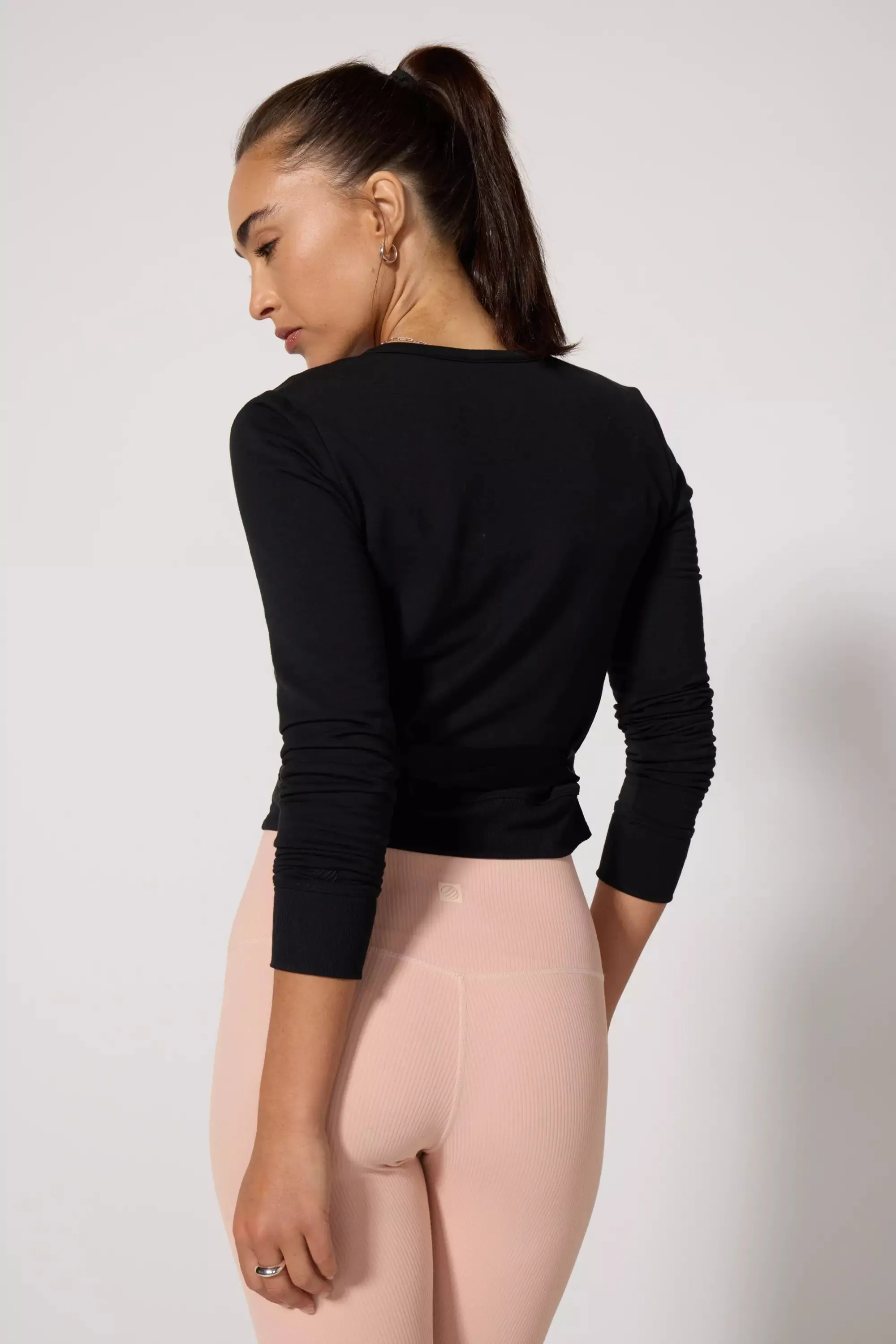 Cozy Fleece Ballet Wrap Sweatshirt - Jet Black sold by MPG product image thumbnail 3