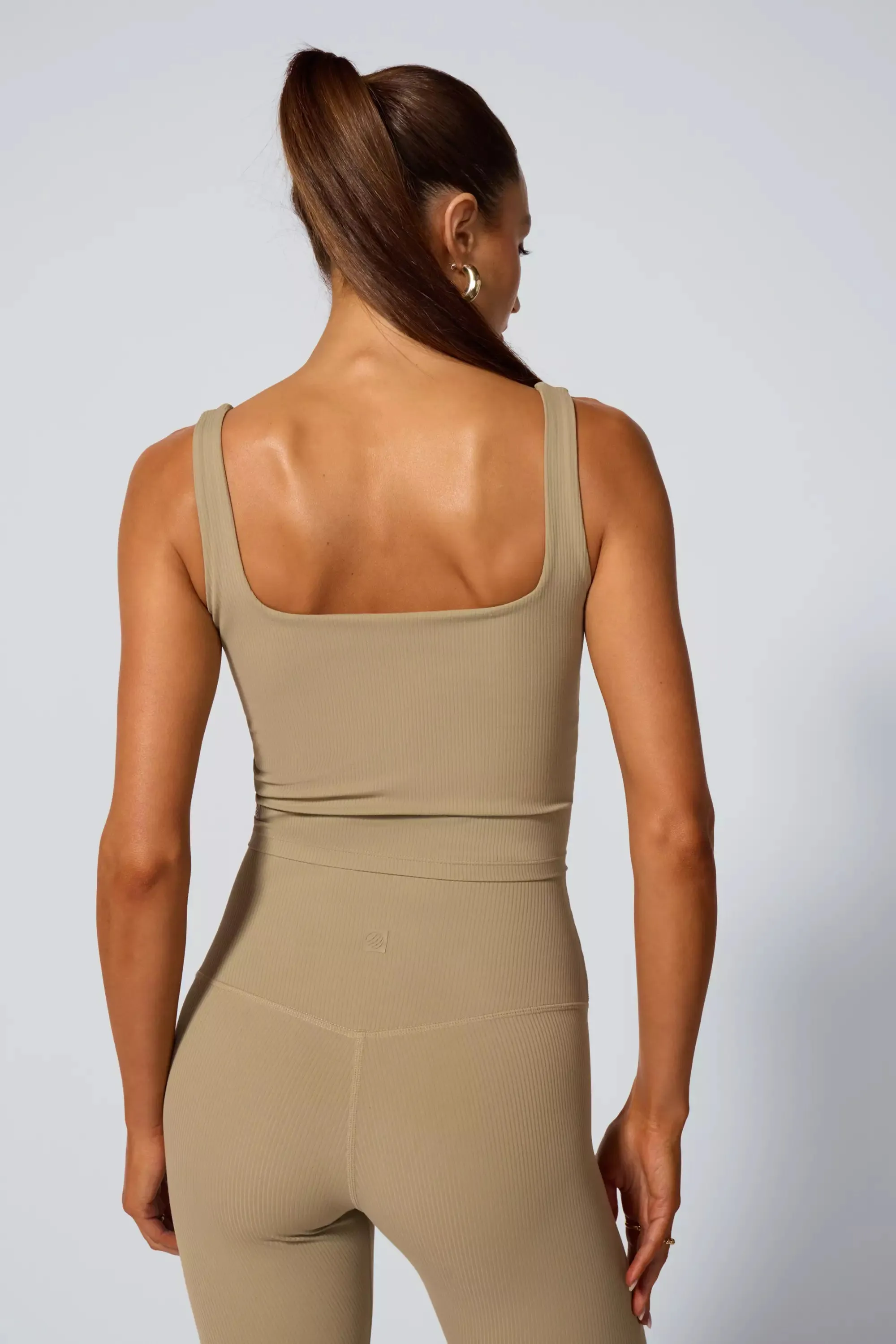 Ribbed Crop Tank with Support - Silver Sage sold by MPG product image thumbnail 3