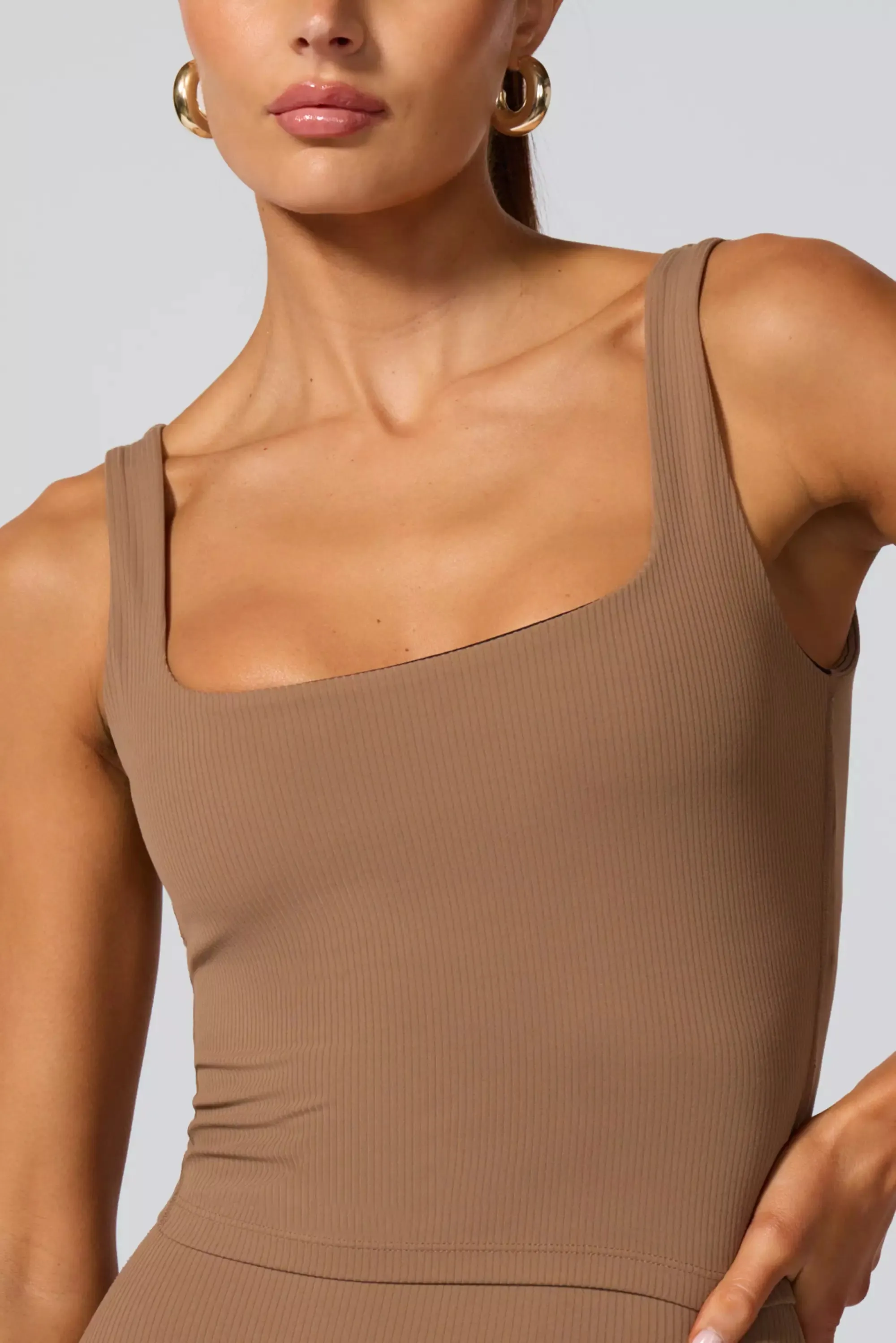 Ribbed Crop Tank with Support - Caribou sold by MPG product image thumbnail 5