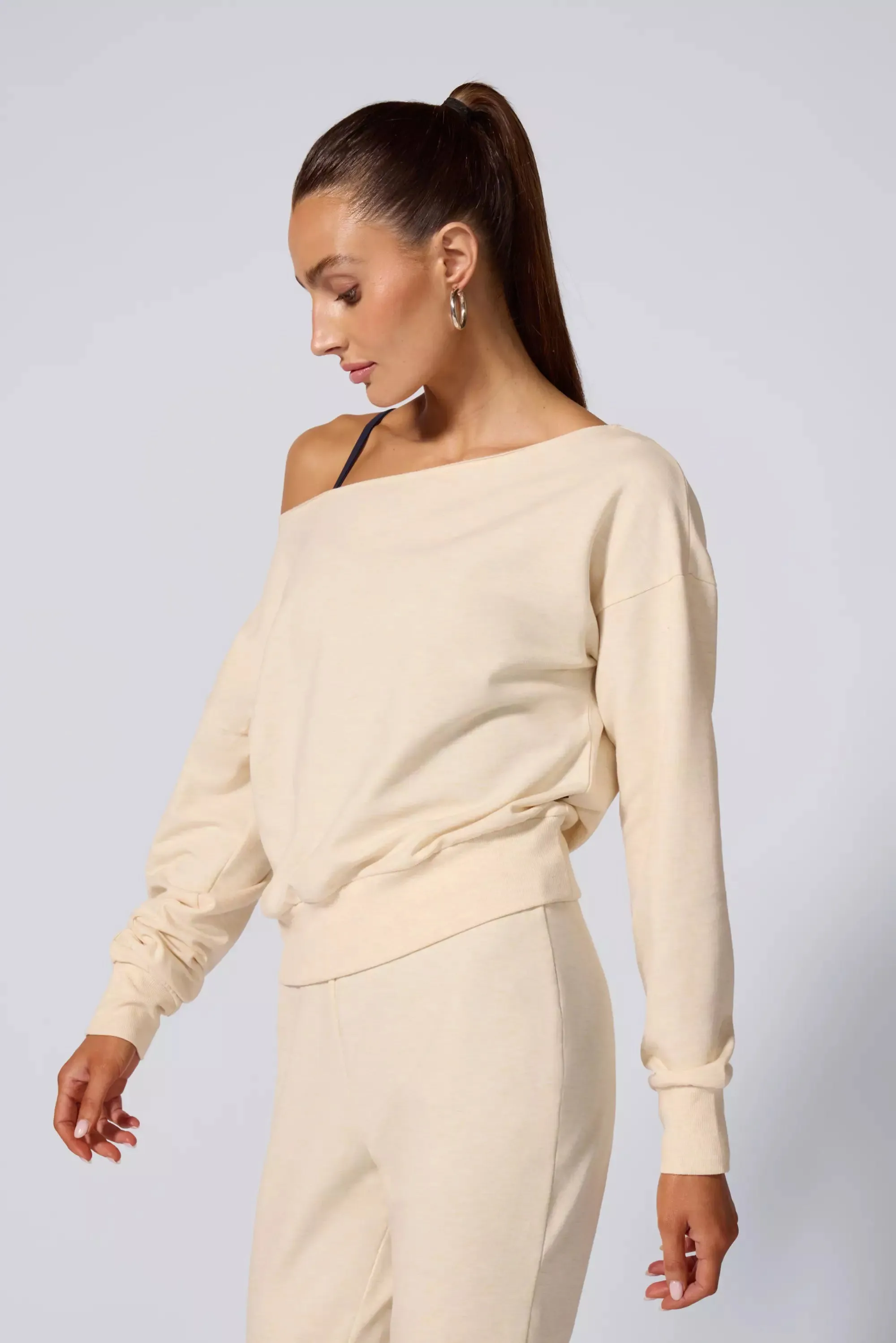 Cozy Fleece Flashdance Sweatshirt - Htr French Vanilla sold by MPG product image thumbnail 3