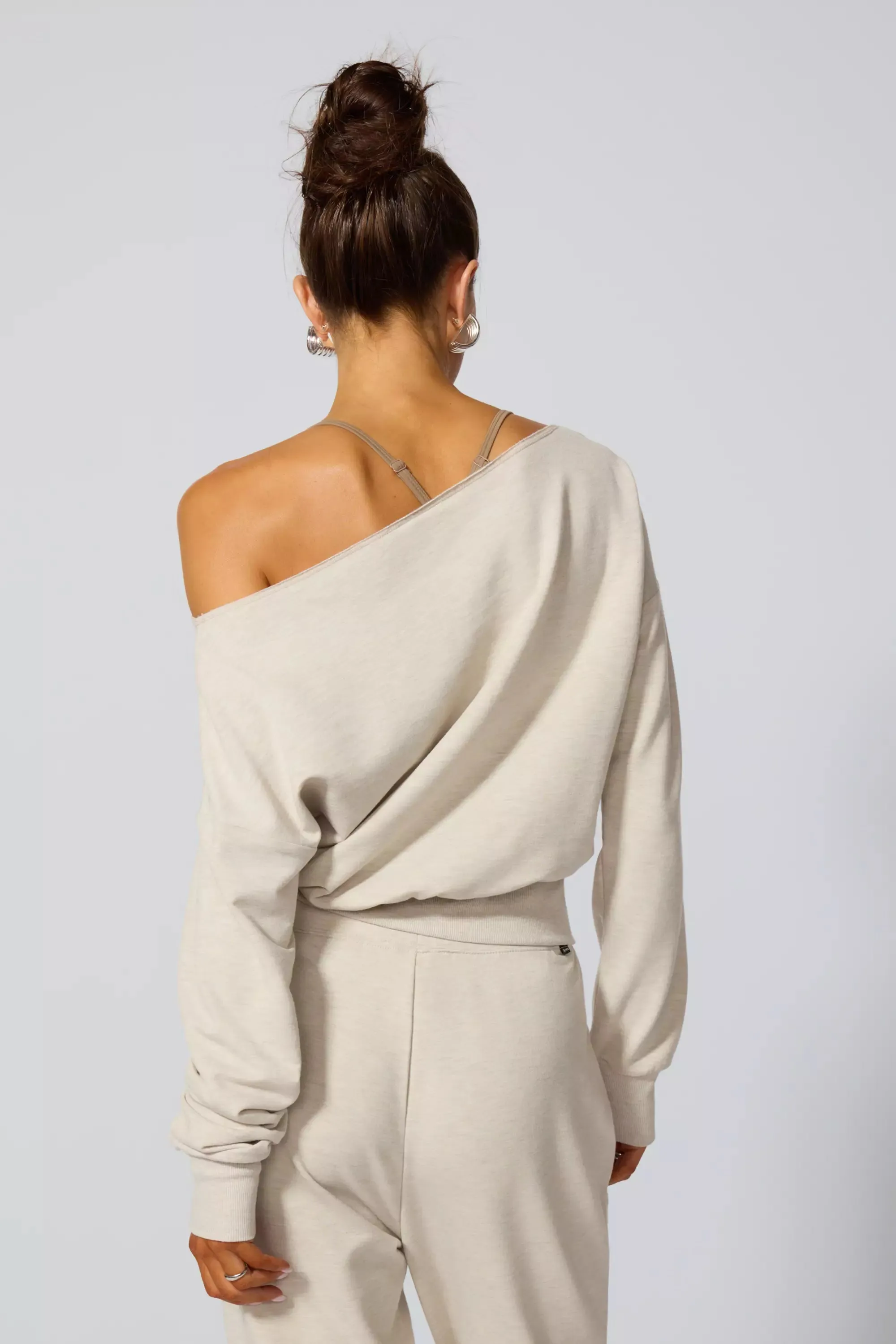 Cozy Fleece Flashdance Sweatshirt - Htr Brown Rice sold by MPG product image thumbnail 4