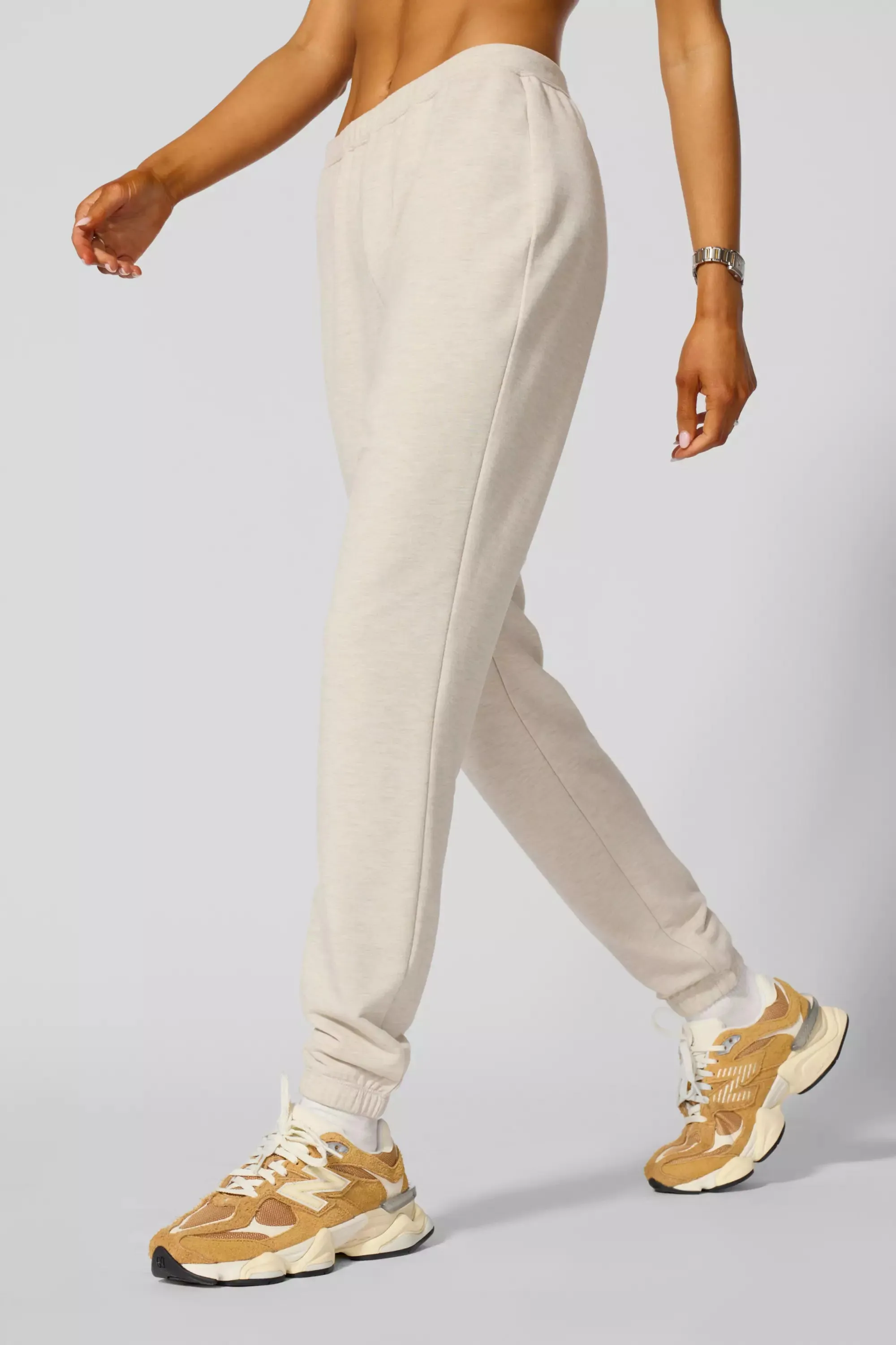 Cozy Fleece Slim Jogger - Htr Brown Rice sold by MPG product image thumbnail 2