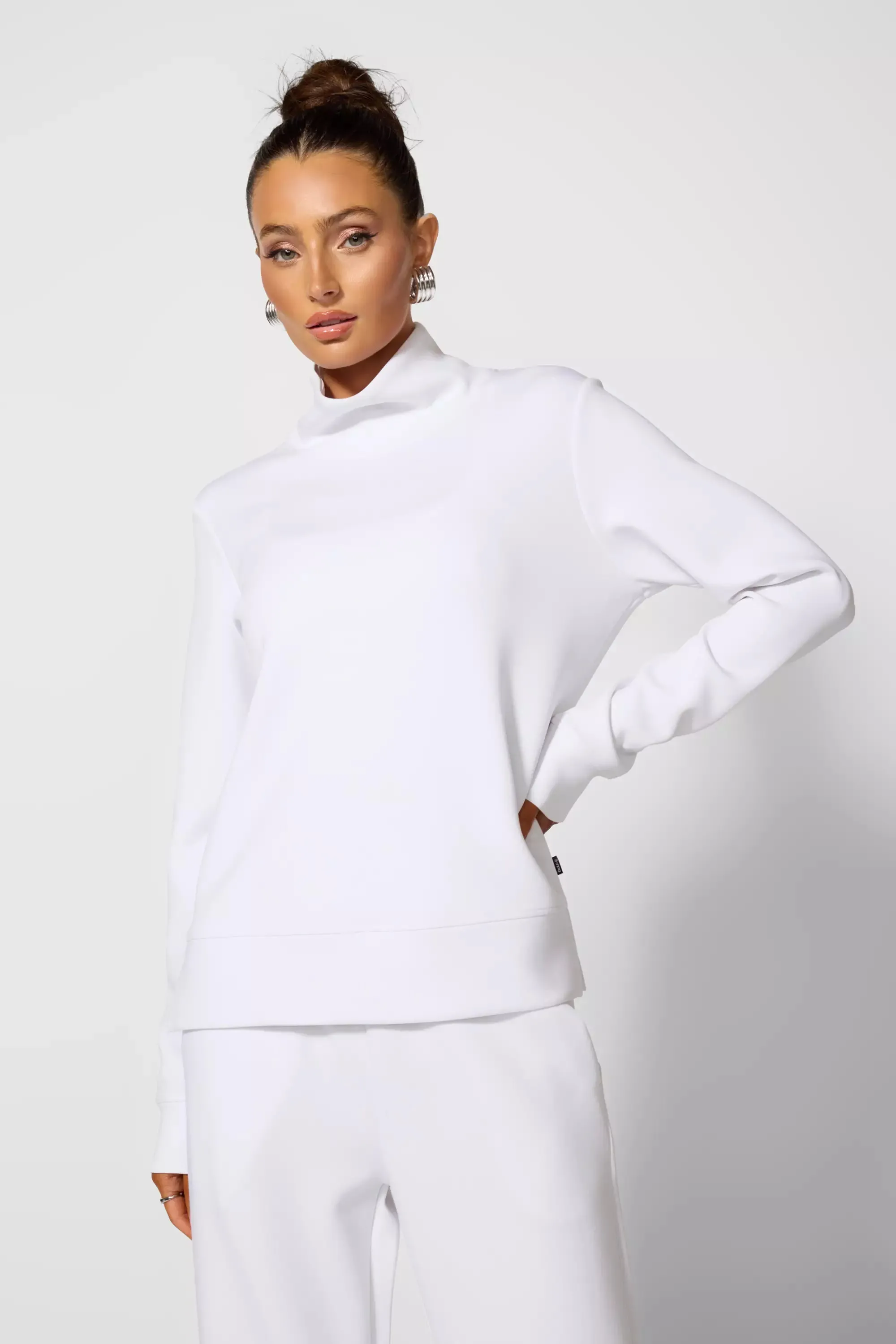 Dreamweave™ Mock Neck Sweatshirt - Brilliant White sold by MPG product image thumbnail 2