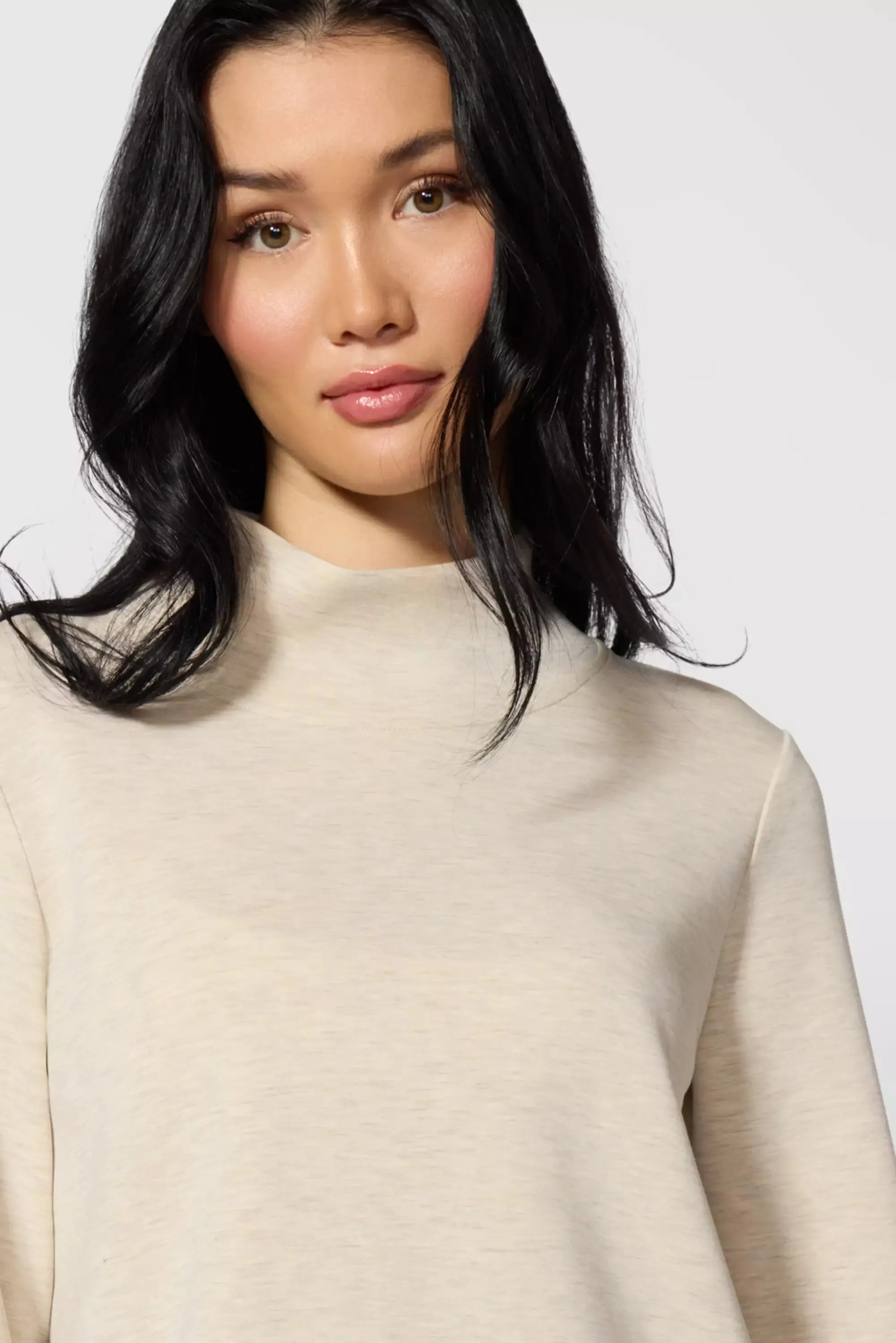 Dreamweave™ Mock Neck Sweatshirt - Htr Brown Rice sold by MPG product image thumbnail 5