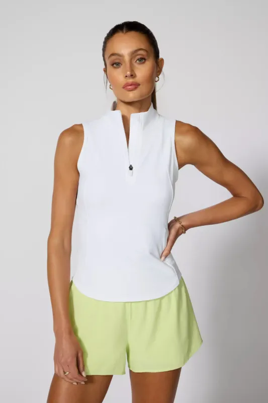 Vital 1/4 Zip Tank - White sold by MPG