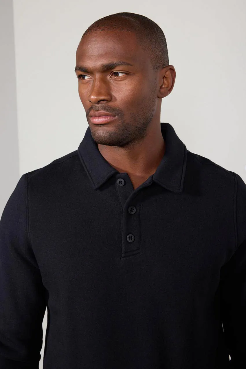 Comfort Men's Fleece Polo - Black sold by MPG product image thumbnail 4