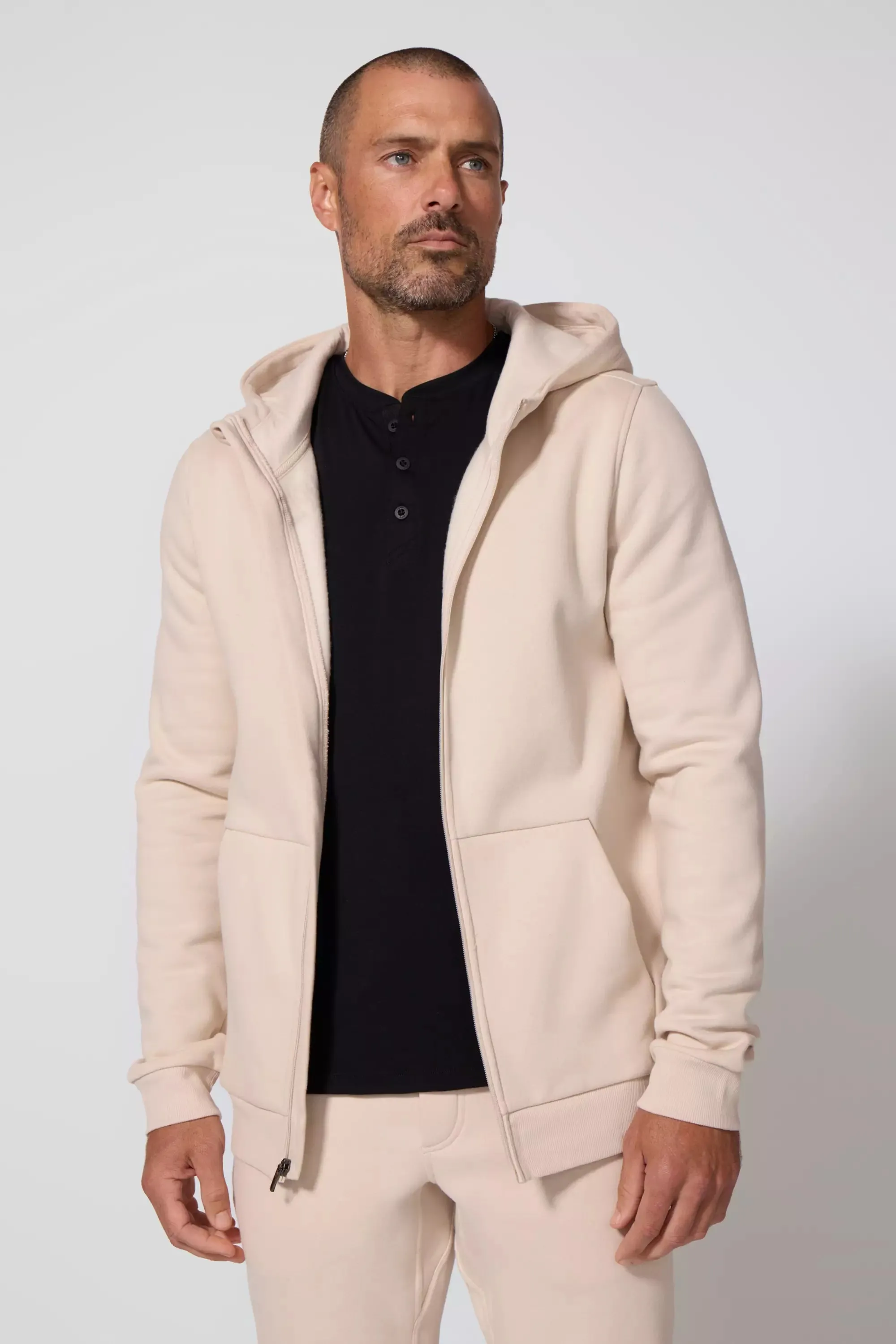 Men's Luxefleece Zip-Up Hoodie - Stone sold by MPG