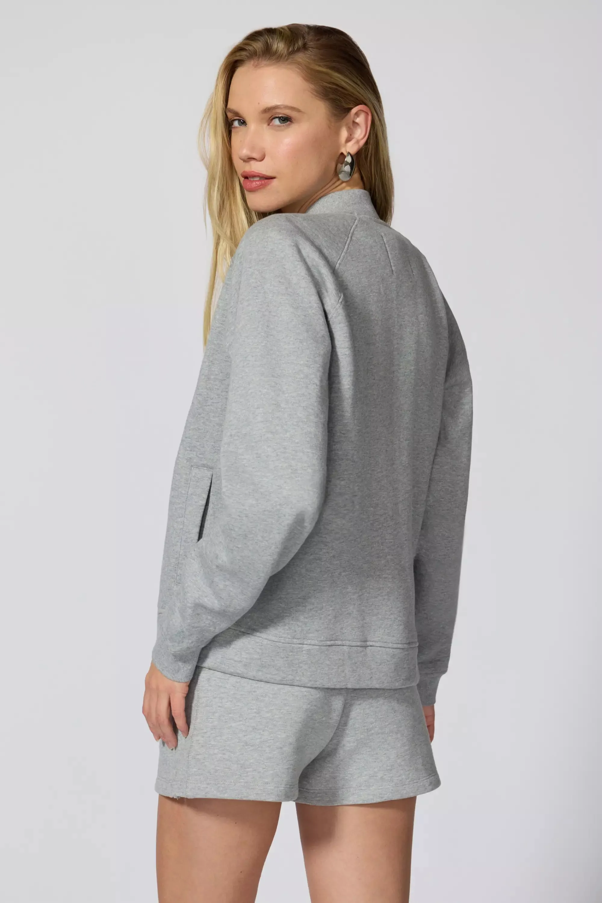 Luxefleece Bomber Jacket - Htr Concrete sold by MPG product image thumbnail 4