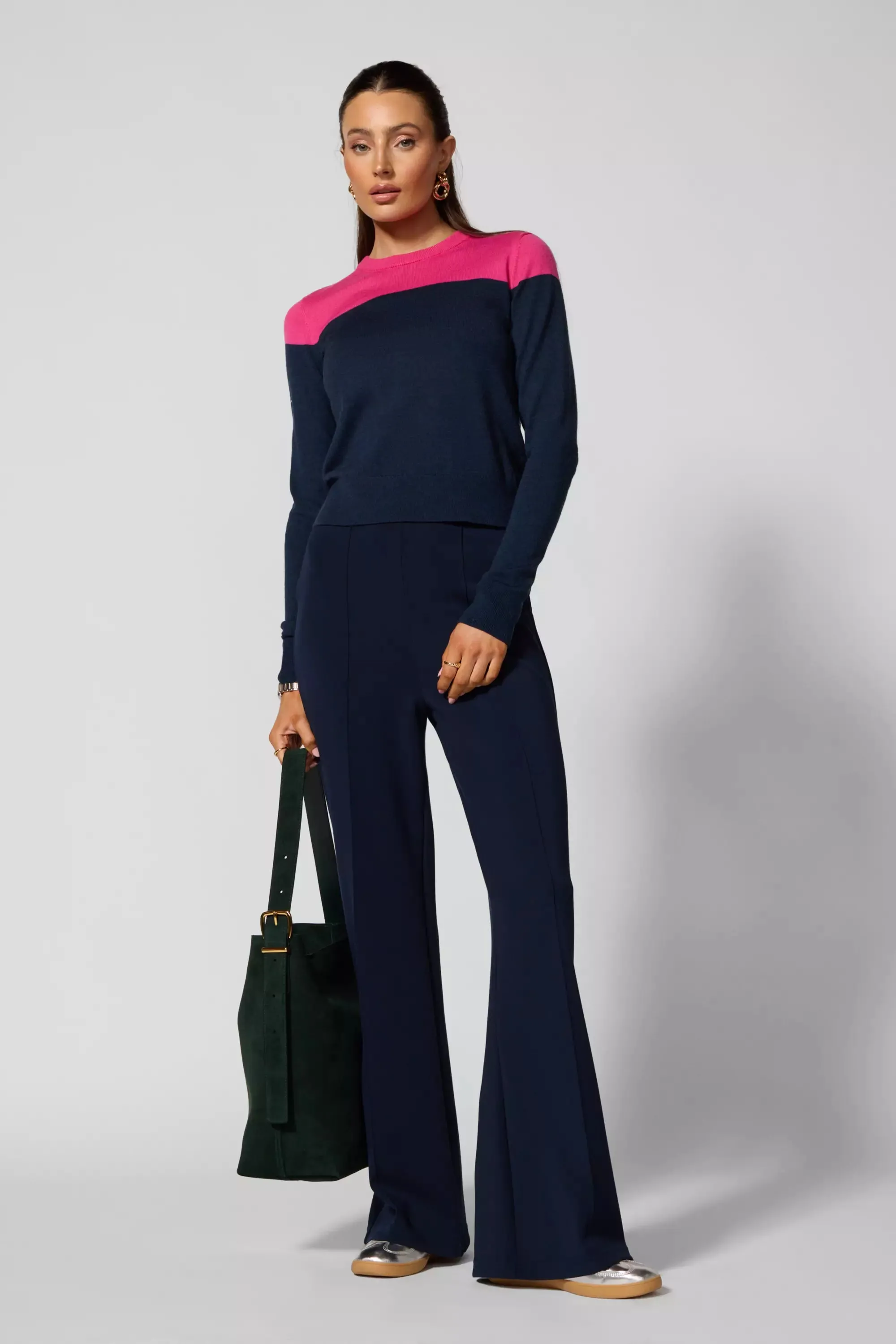 Merino Crew Neck - Navy Blazer/Fuchsia sold by MPG product image thumbnail 2