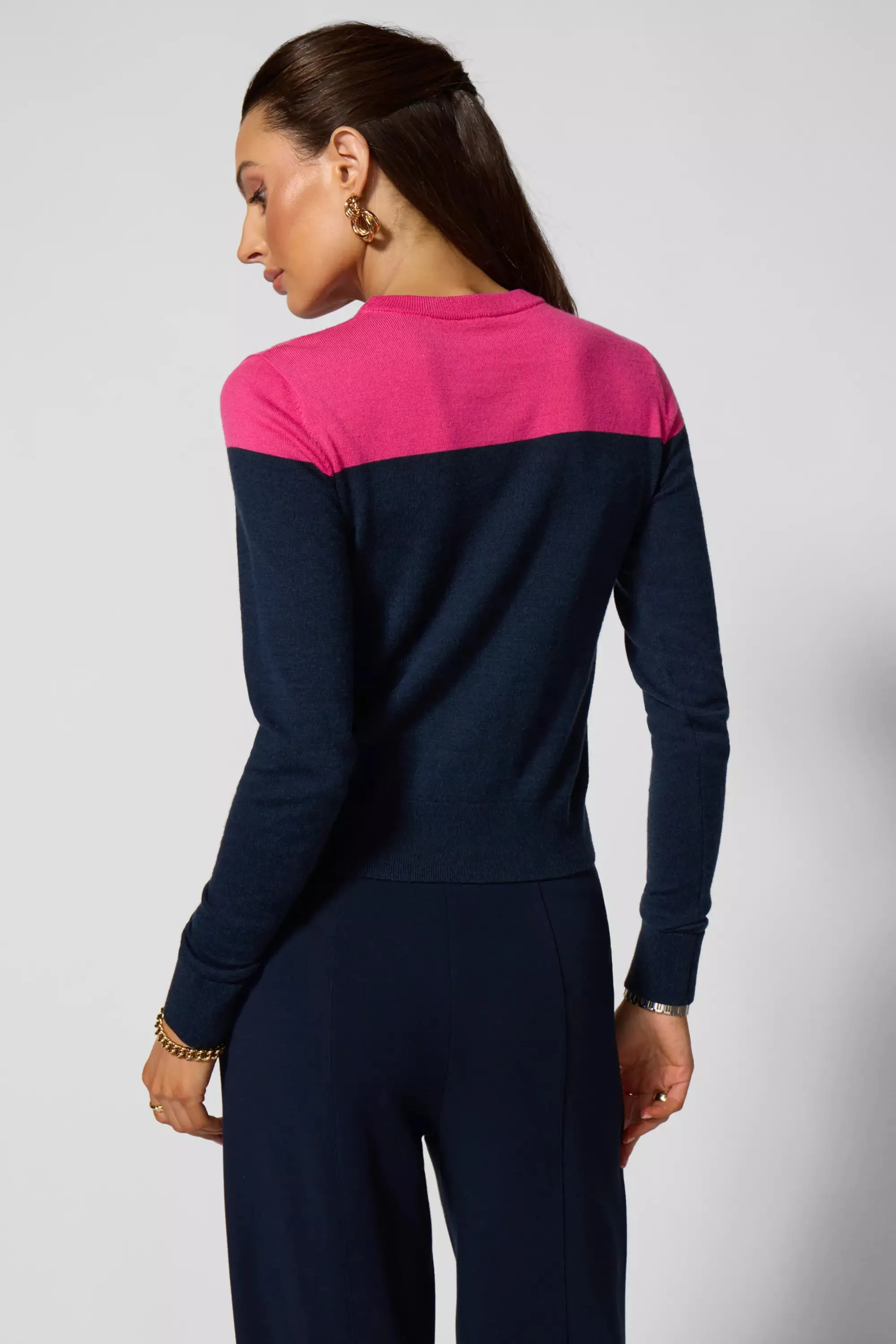 Merino Crew Neck - Navy Blazer/Fuchsia sold by MPG product image thumbnail 5