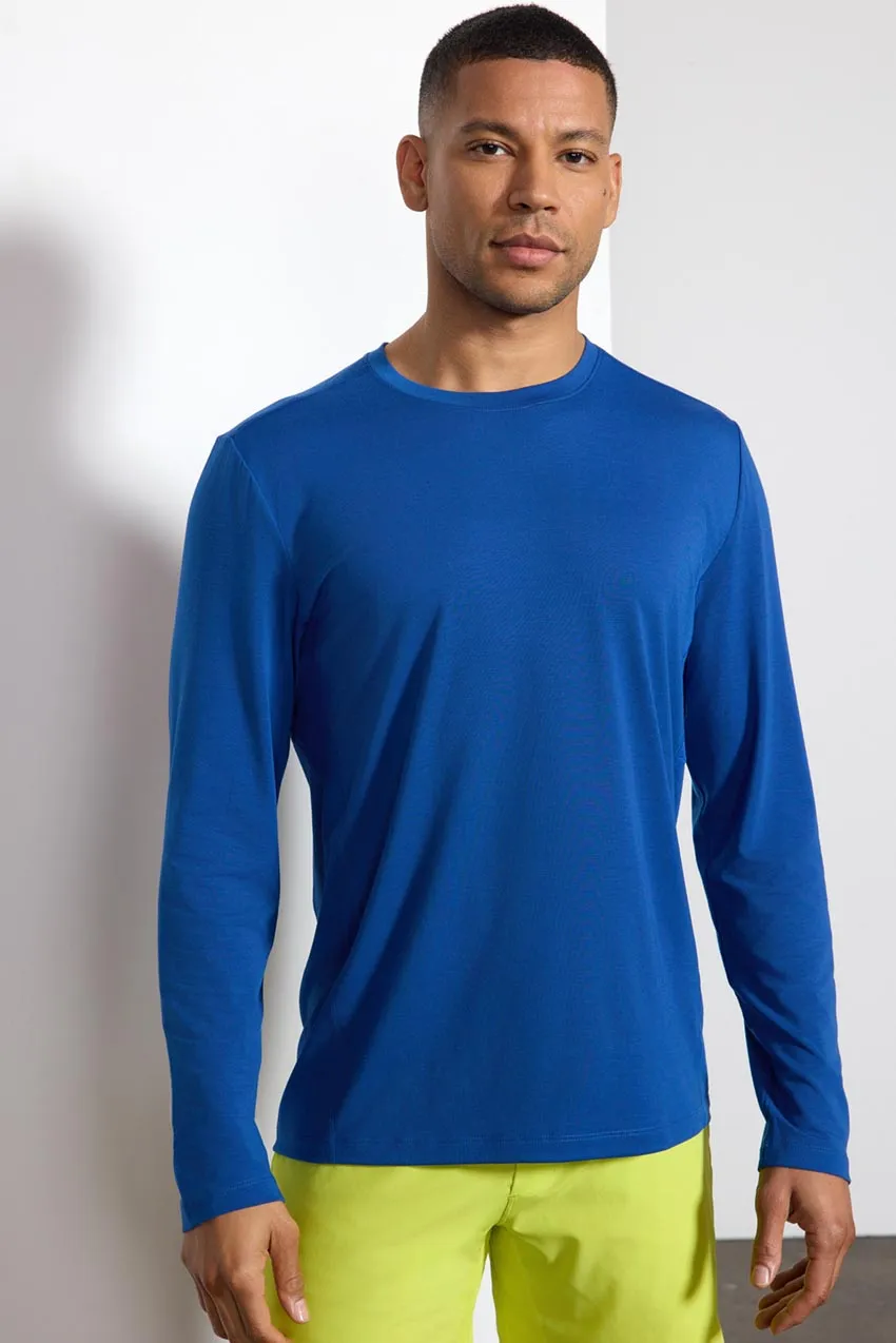 Performance Knit Men's Long Sleeve Tee - Blue Quartz sold by MPG