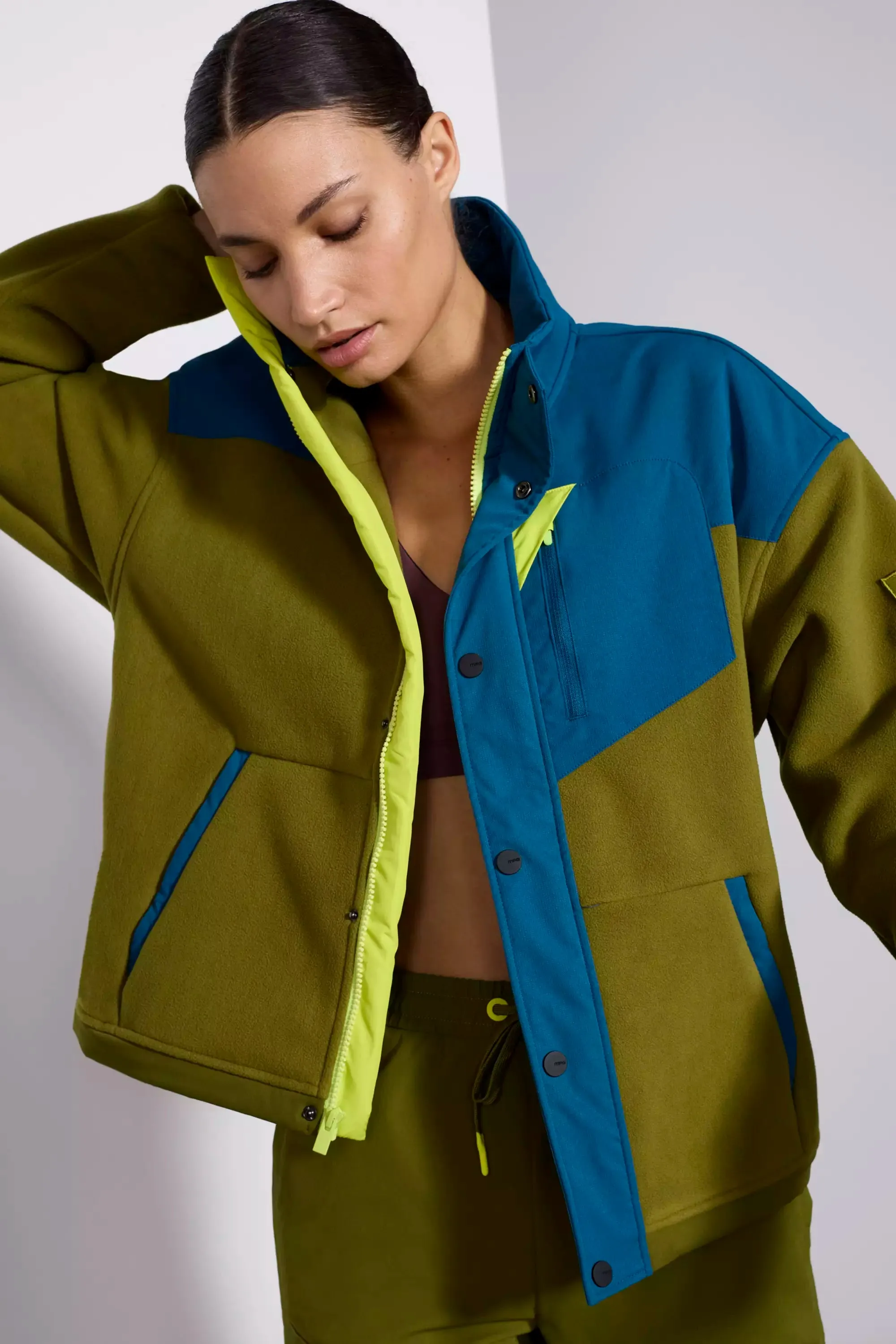 Elevate Mix-Media Jacket - Avocado sold by MPG