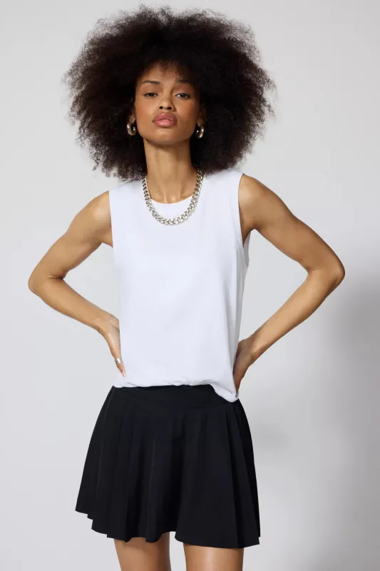 Pima Cotton Boyfriend Tank - White sold by MPG