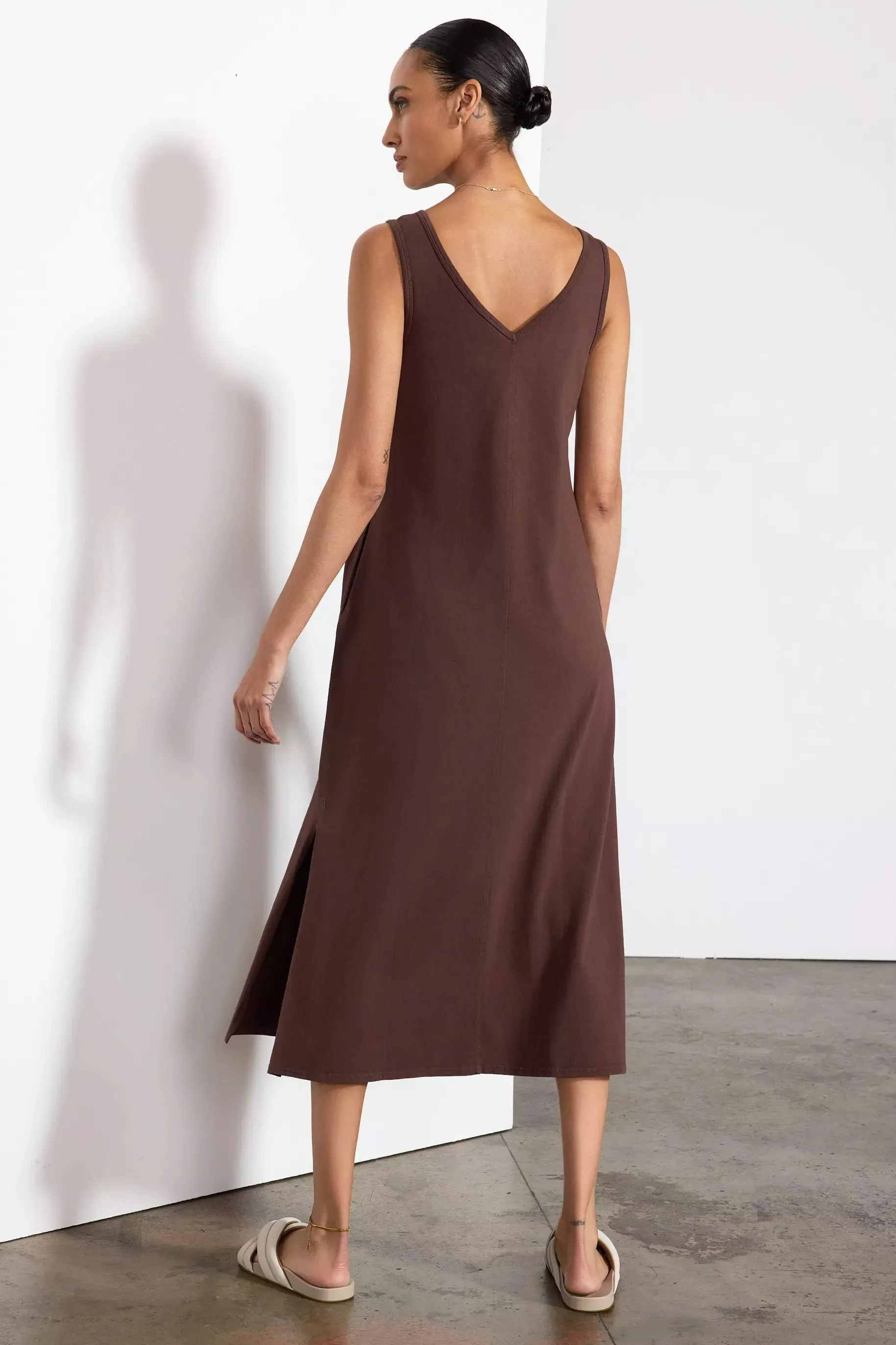 Calm V-Neck Dress - Chocolate Brown sold by MPG product image thumbnail 2