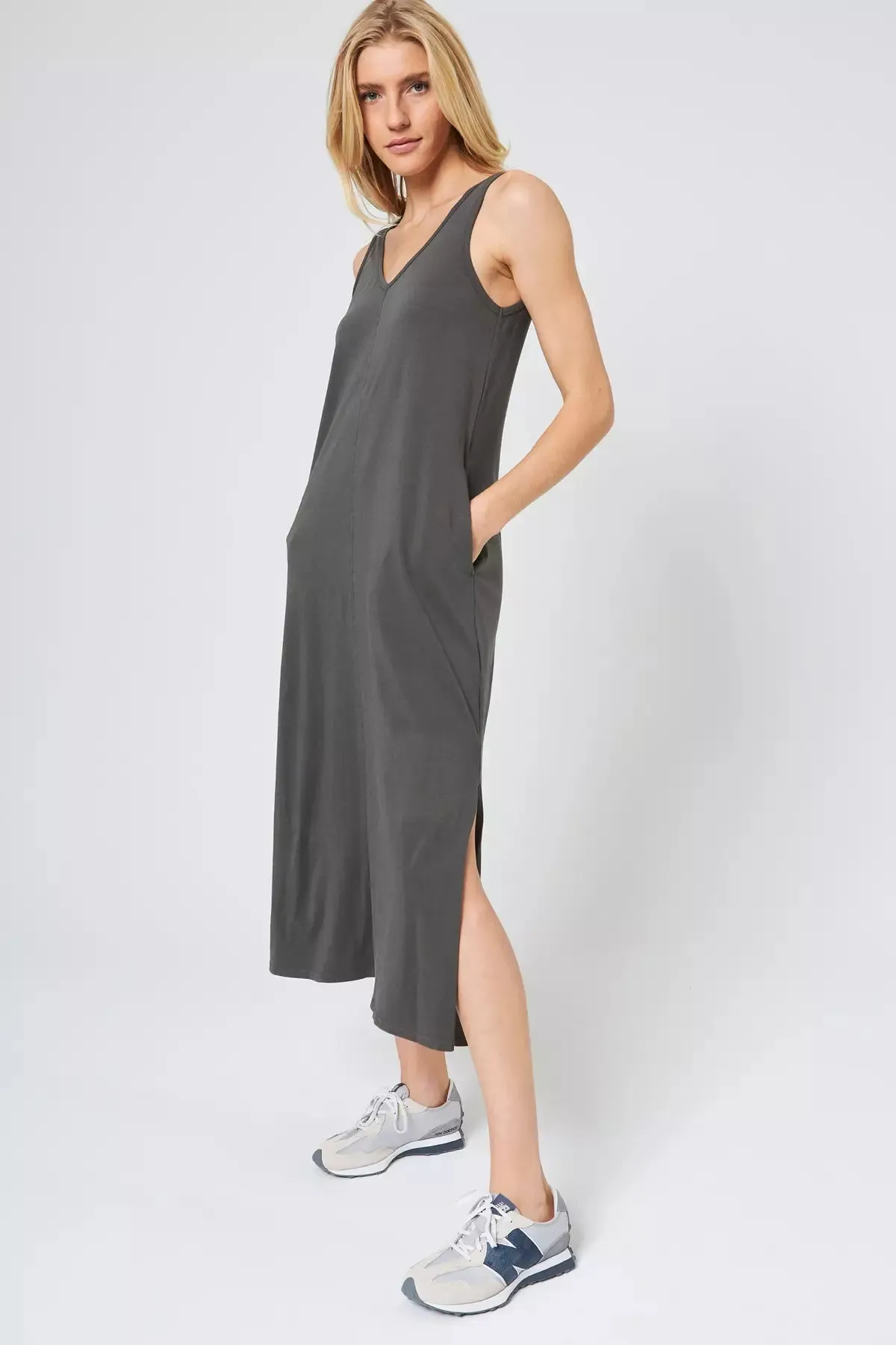 Calm V-Neck Dress - Bay Leaf sold by MPG