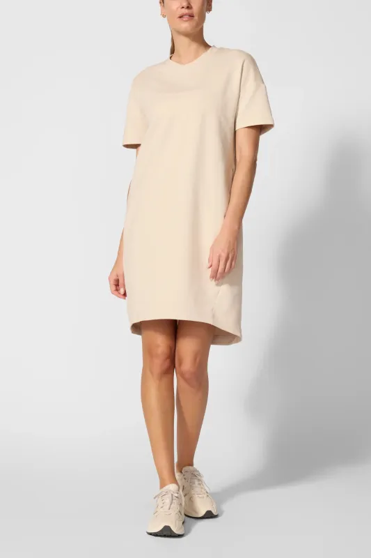 Luxe Terry T-Shirt Dress - Stone sold by MPG