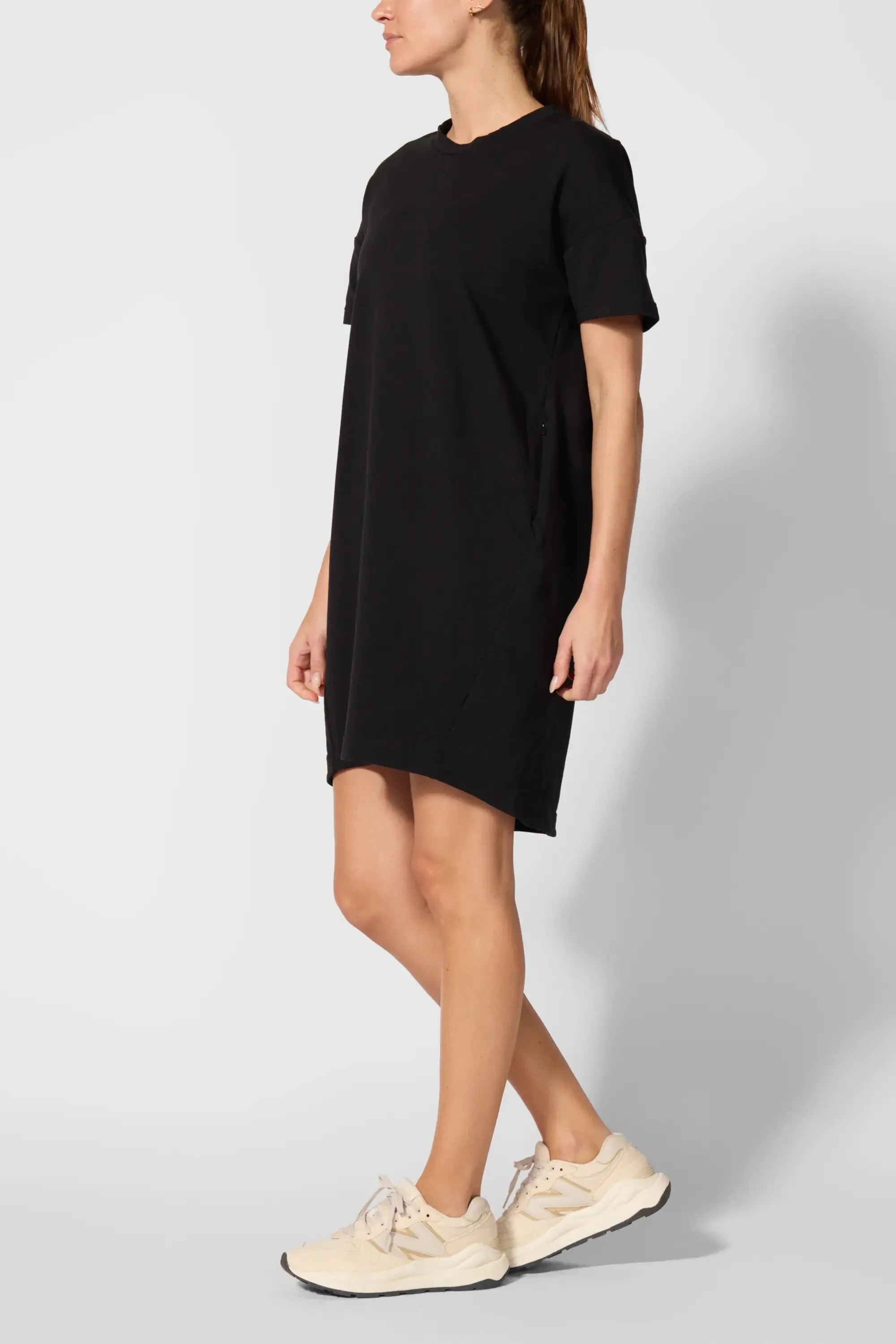 Luxe Terry T-Shirt Dress - Black sold by MPG