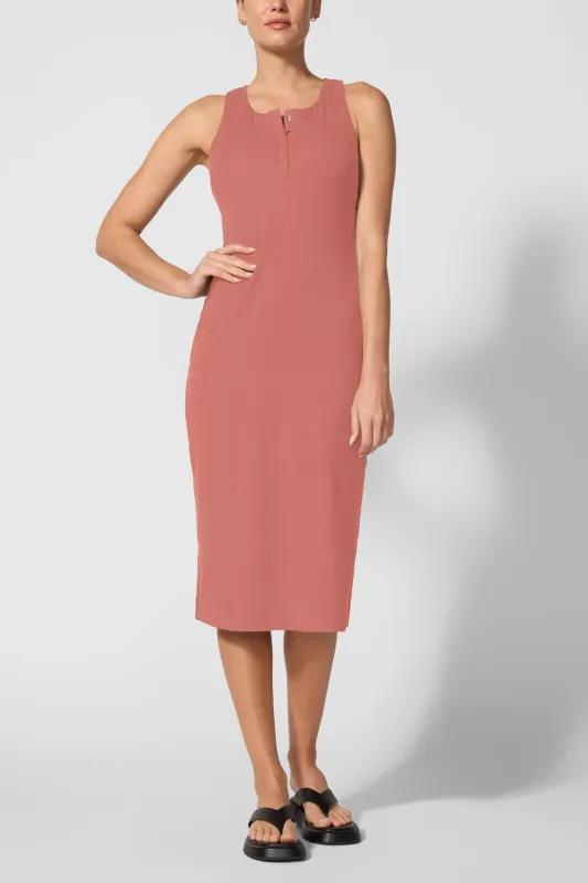 Symphony Ribbed Racer Back Dress - Cedar Wood sold by MPG