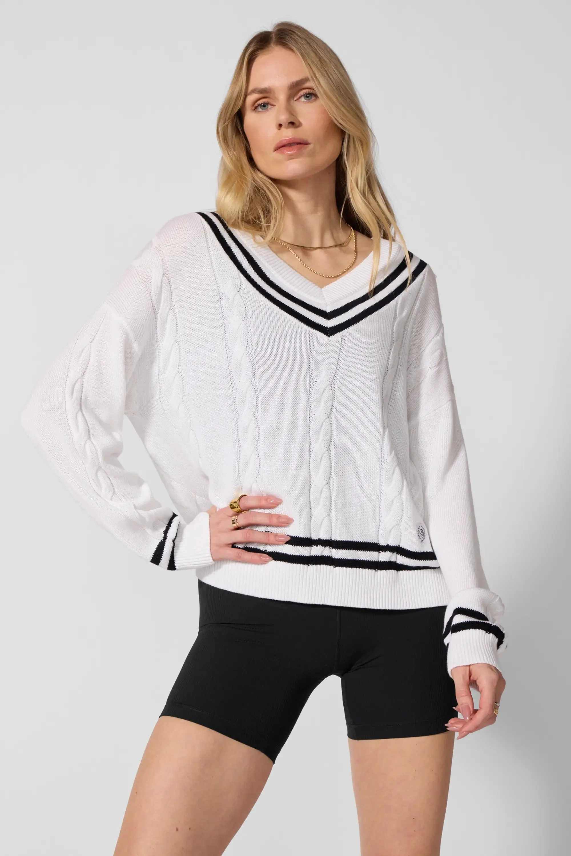 Club Sweater - Brilliant White/Black sold by MPG