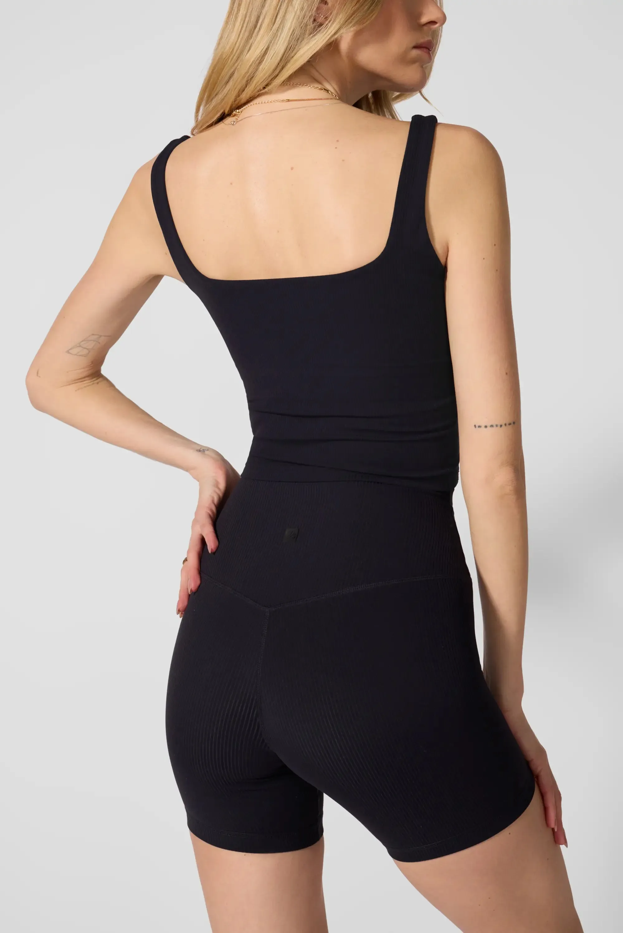 Ribbed Crop Tank with Support - Black sold by MPG product image thumbnail 3