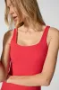 Ribbed Crop Tank with Support - Tomato Puree sold by MPG