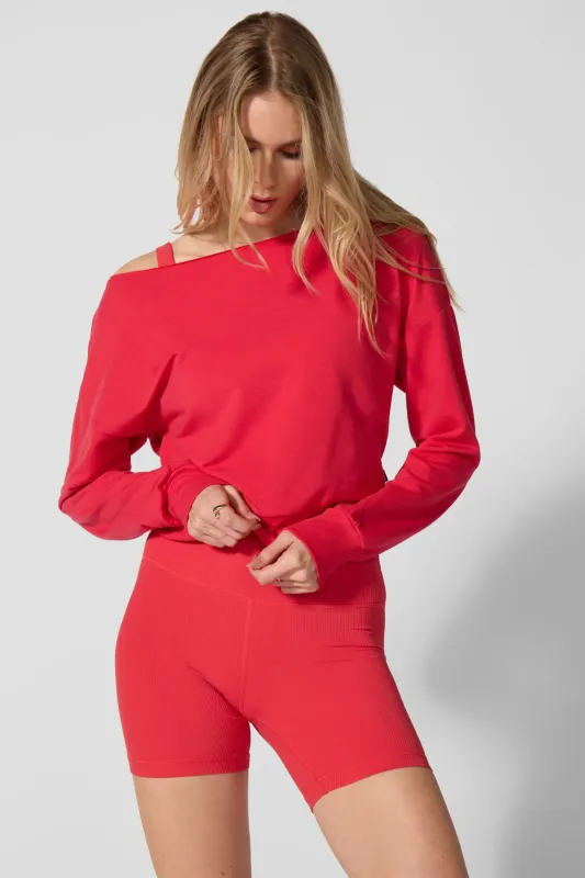 Cozy Fleece Flashdance Sweatshirt - Tomato Puree sold by MPG