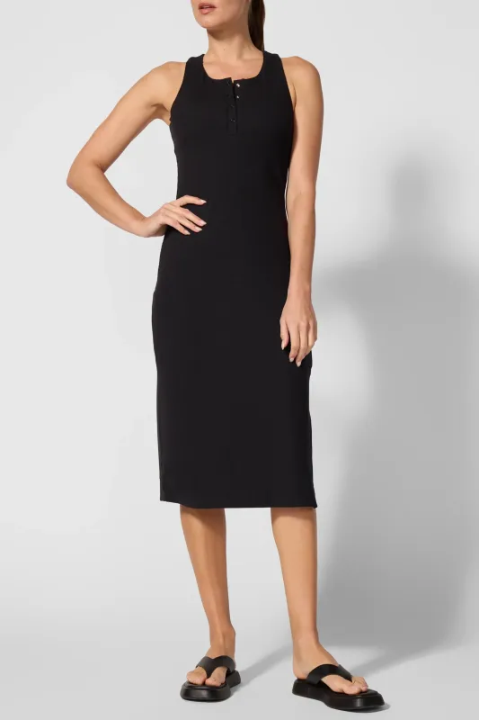 Symphony Ribbed Racer Back Dress - Black sold by MPG