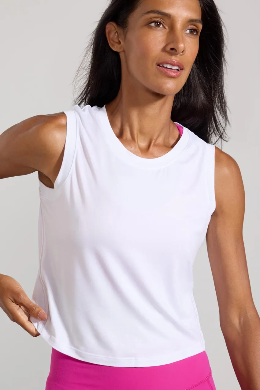 Pace Crop Tank Top - White sold by MPG