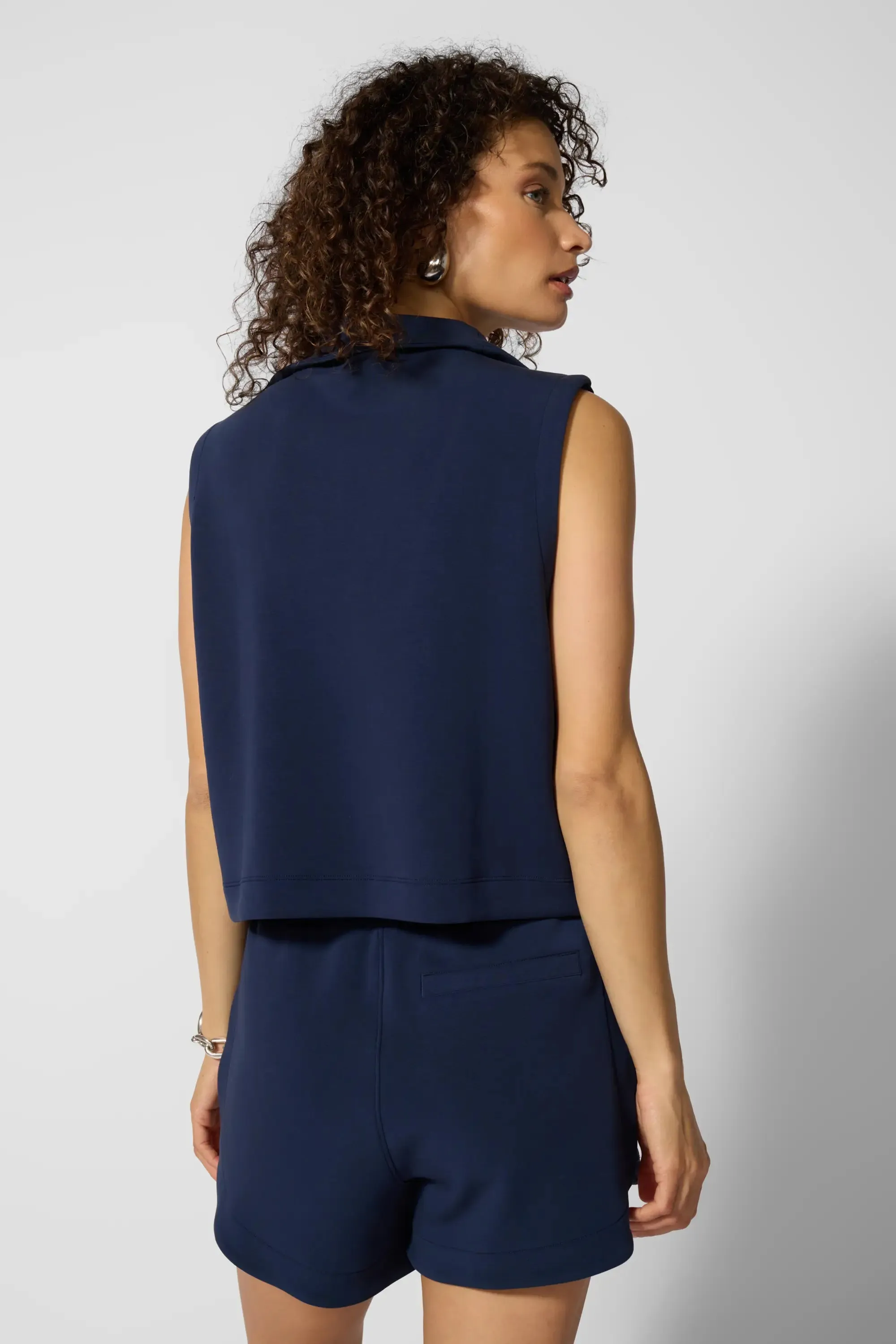 Dreamweave™ Half Zip Mock Neck Tank - Navy Blazer sold by MPG product image thumbnail 4