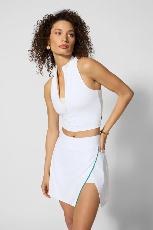 Cloud Half Zip Mock Neck Top - Brilliant White sold by MPG