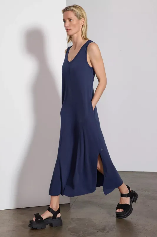 Calm V-Neck Dress - Deep Navy sold by MPG