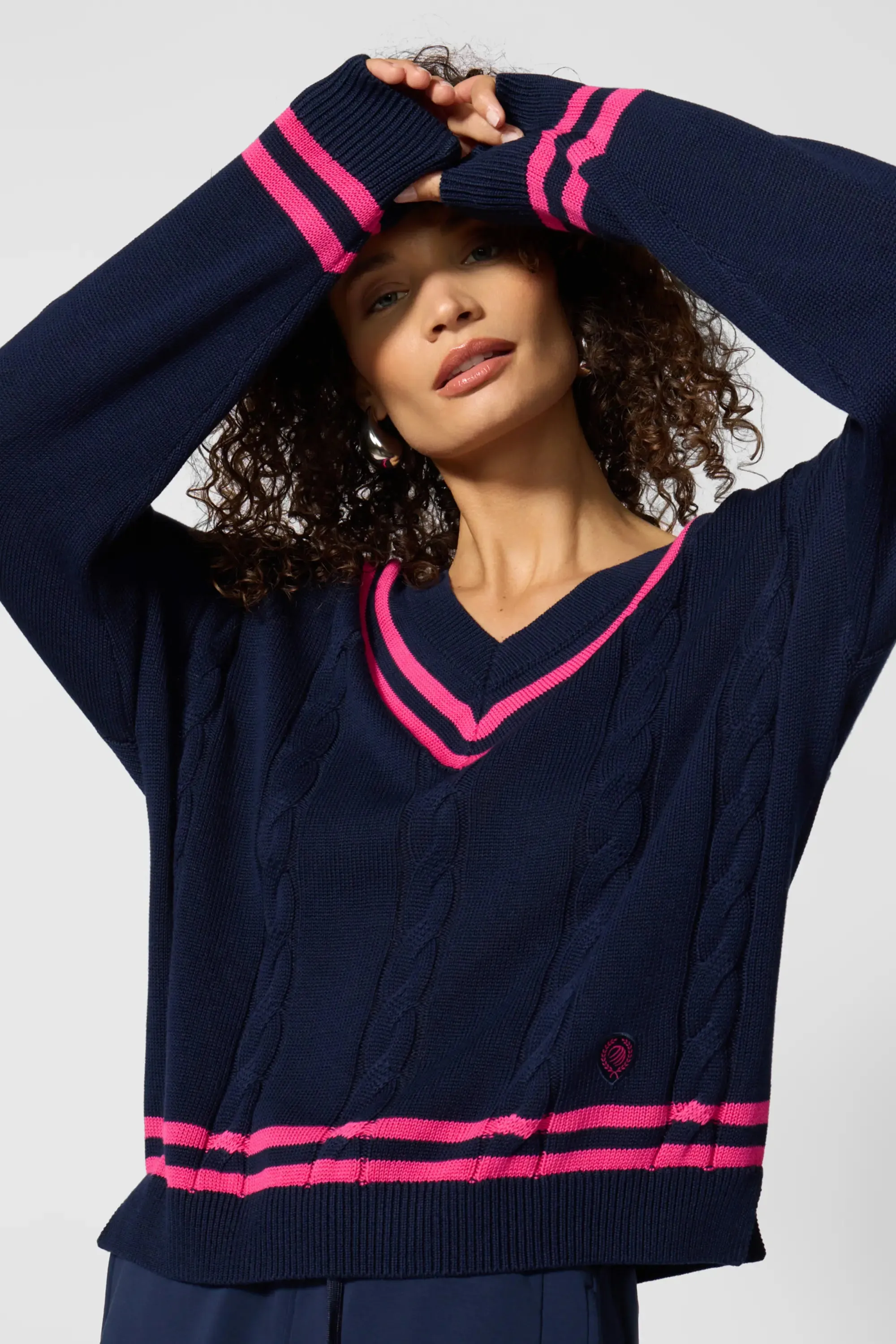 Club Sweater - Navy Blazer/Fuchsia sold by MPG product image thumbnail 3