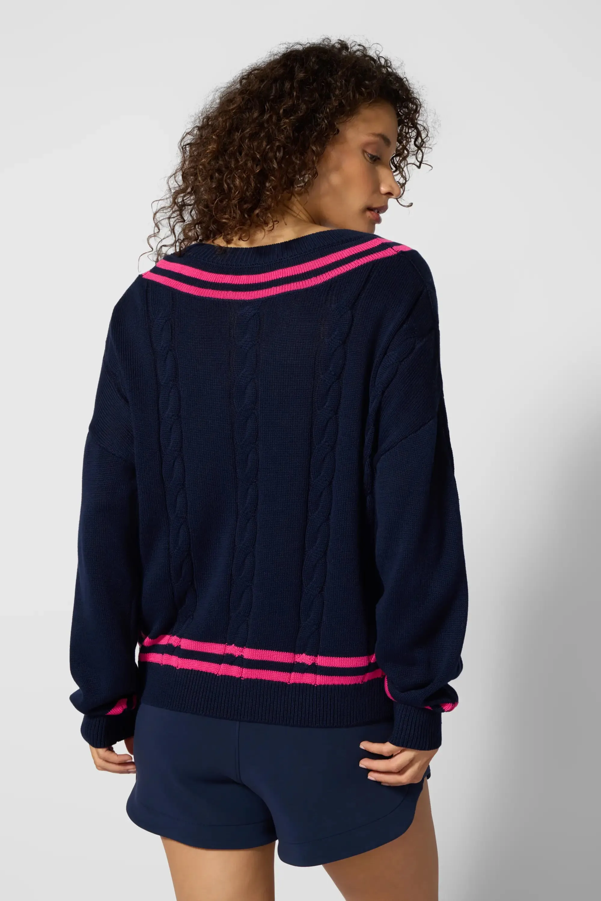 Club Sweater - Navy Blazer/Fuchsia sold by MPG product image thumbnail 4