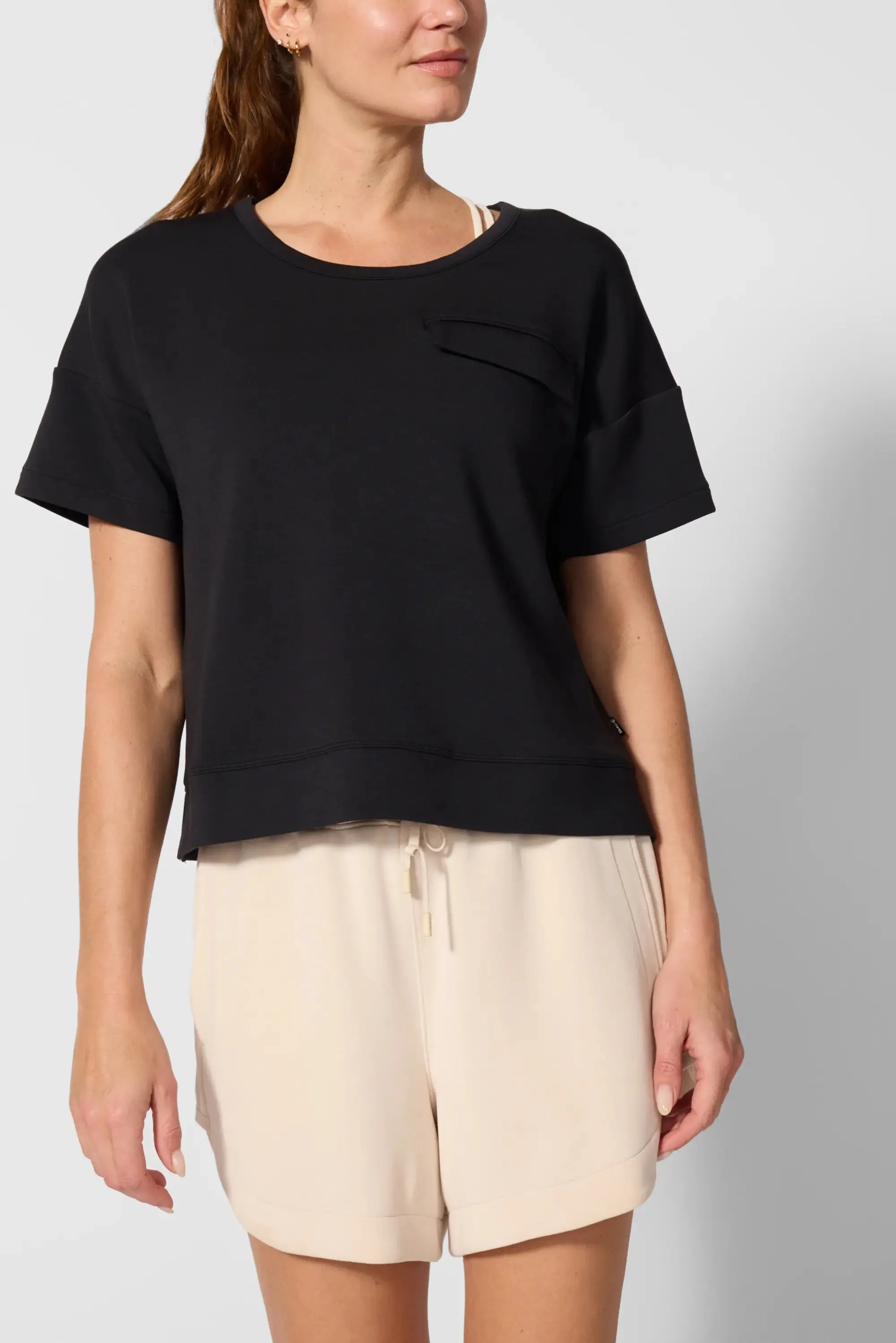 Dreamweave™ Dropped Shoulder Top - Black sold by MPG