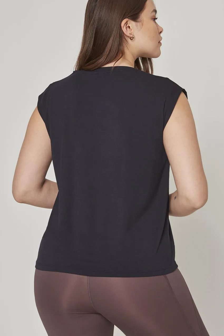 Breeze Tacked Shoulder Top - Black sold by MPG product image thumbnail 3