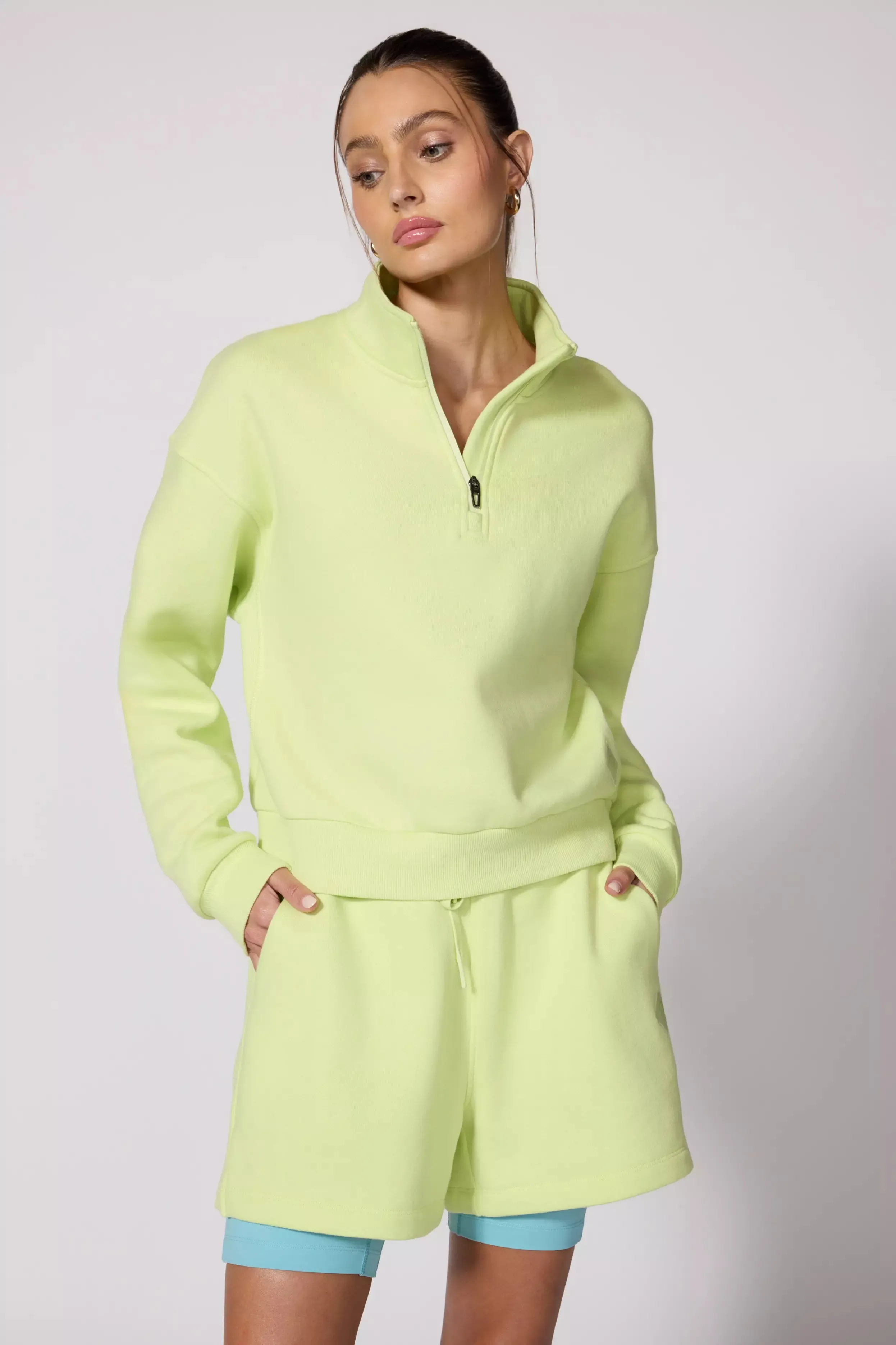 Luxefleece 1/4 Zip - Shadow Lime sold by MPG