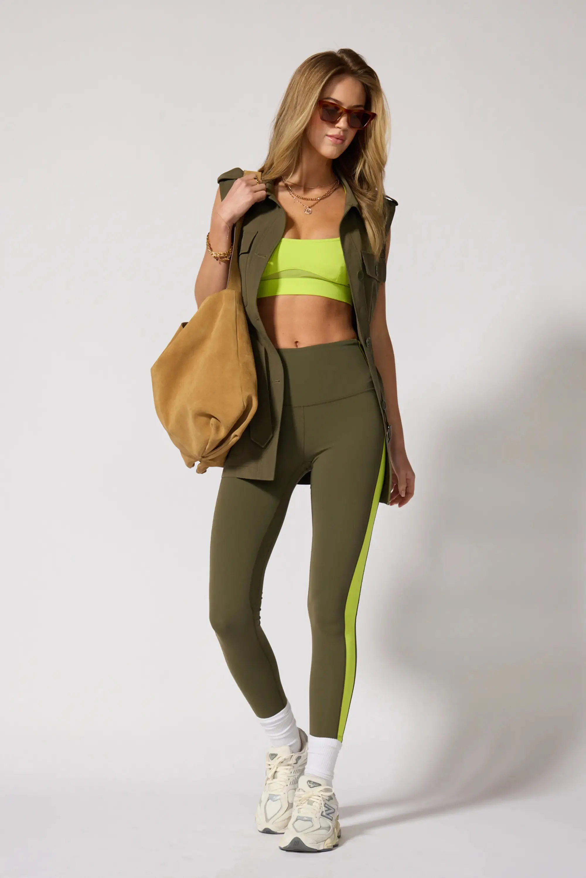Sculpt Colour Blocked Legging - Ivy Green/Acid Lime sold by MPG product image thumbnail 2